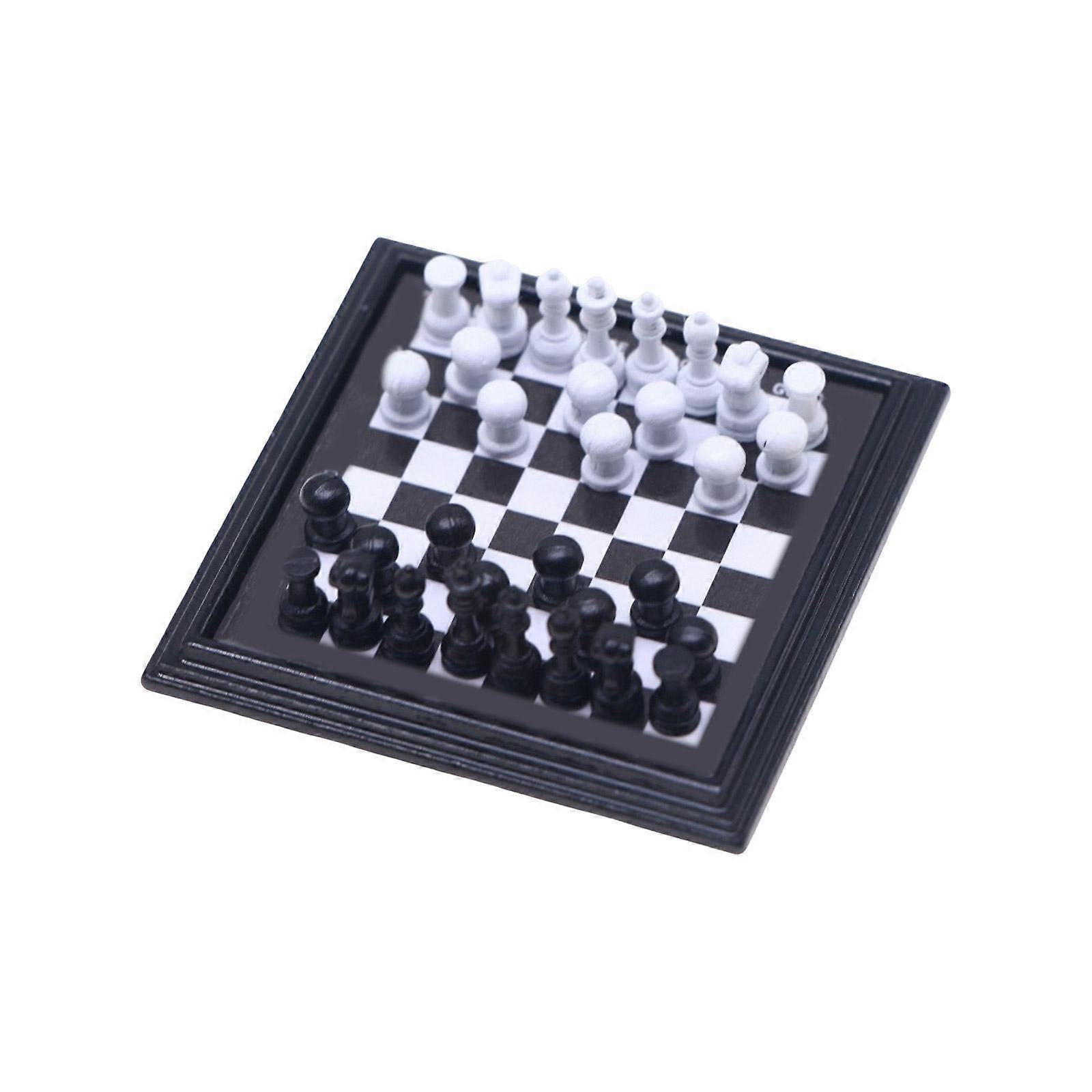 1/12 Scale Metal Chess Game For Miniature Collections And Displays For Home Or Office Display  White