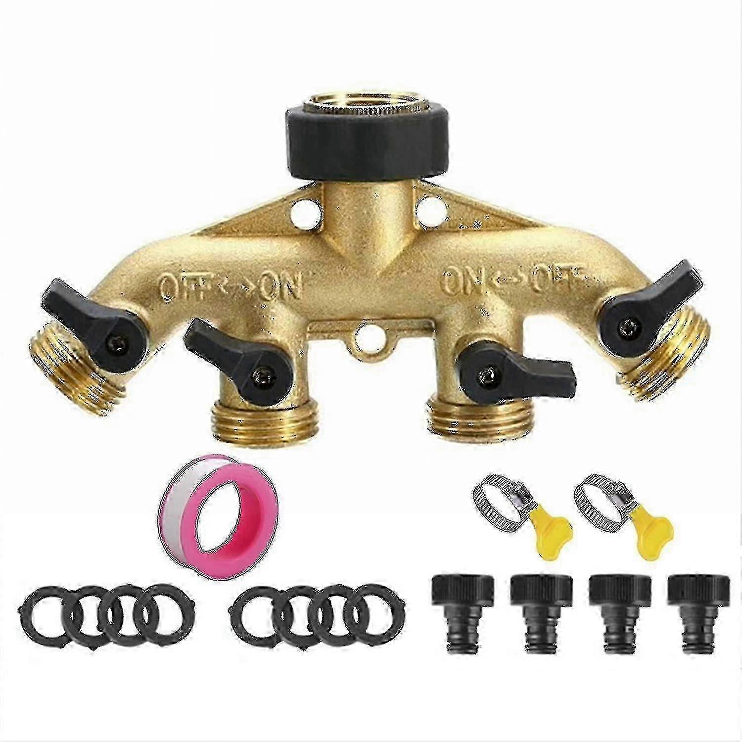 Tap Y Selector 4 Sorties Vannes, Brass Tap Connector 4 Way Distributor Tuse Splitter Distributeur pour