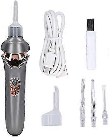 USB Rechargeable Ear Wax Removal Tool with LED Light, 3-Level Suction, 360 Rotation