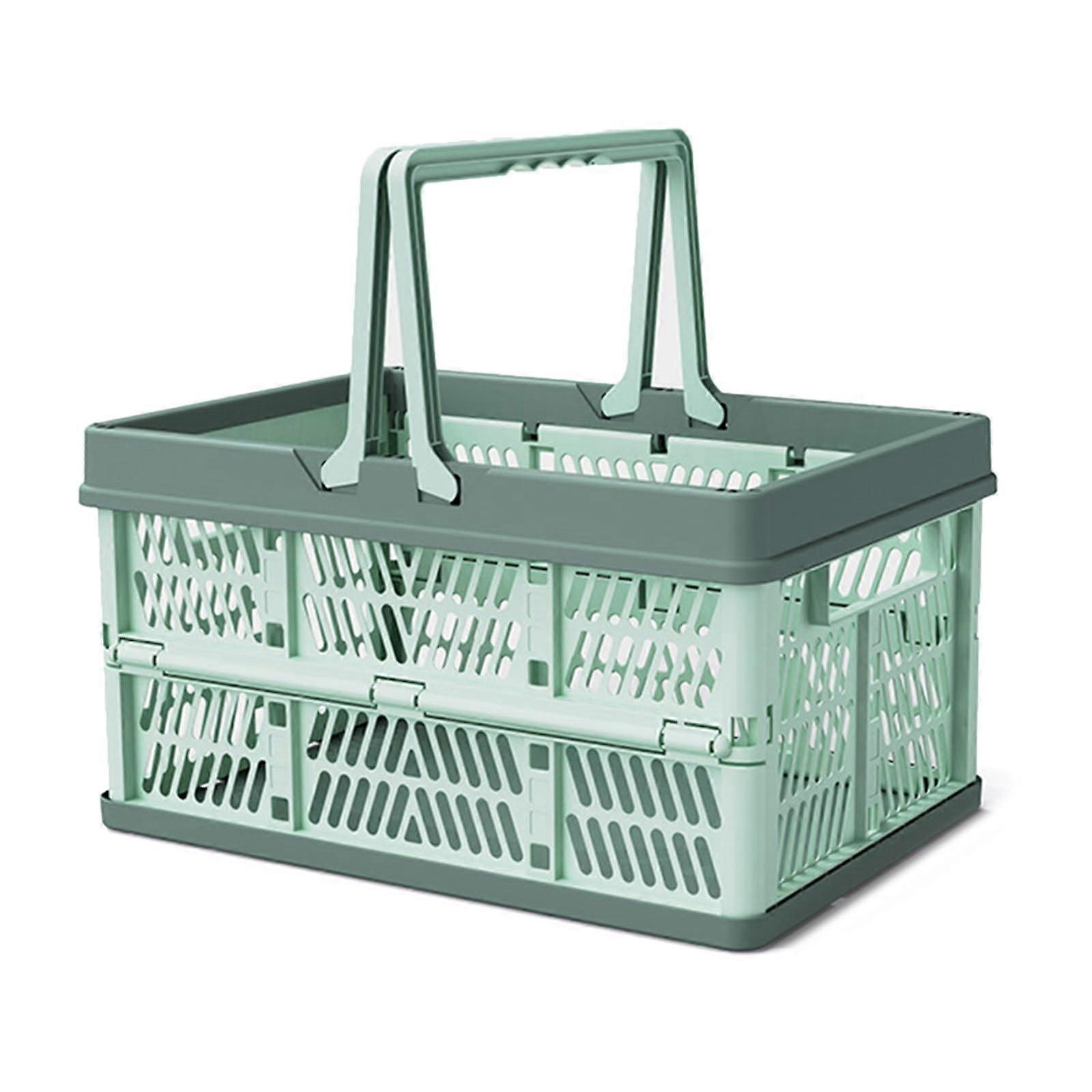 Foldable Storage Basket With Handle Space Saving Collapsible Organizer Basket For Living Spaces Storage Box