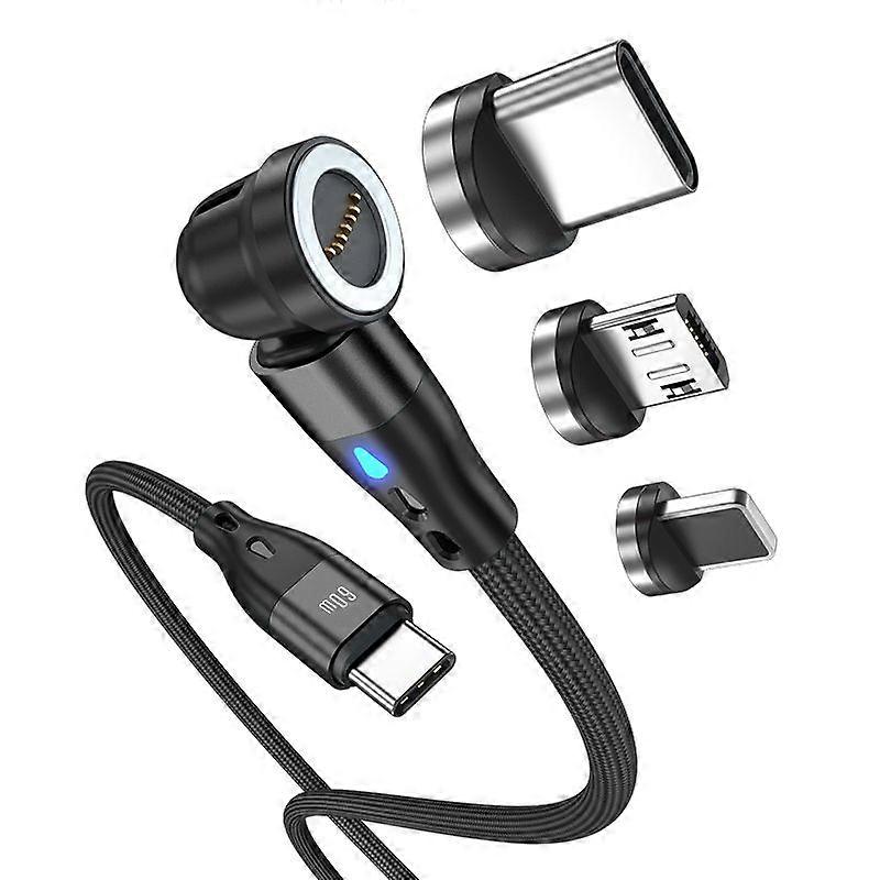 1m PD60W Type-C to Type-C / 8 Pin / Micro USB Magnetic Fast Charging Cable