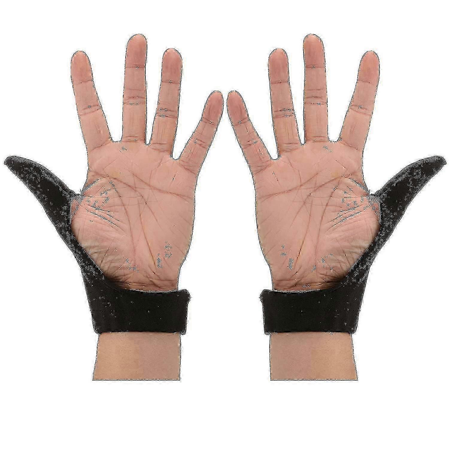 成人拇指护罩防护手套，用于抠皮、吮吸拇指和拉扯头发的习惯控制（黑色）