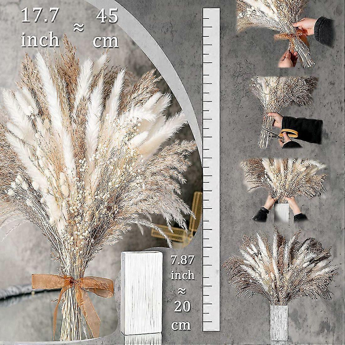 100pcs Natural Dried Pampas Grass Bouquet Dried Flower Compatible Wedding
