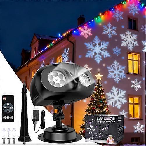 Christmas Projector Lights Christmas Snowflake Projector Lights, Water Resistant Snowflake Snow Projector1 with Remote Control Timer, for Halloween Ga