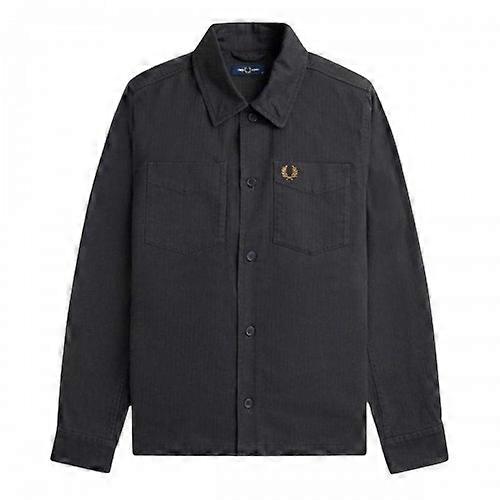 Fred Perry Mens Anchor Herringbone Overshirt
