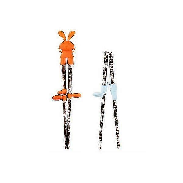 2 Pairs Wooden Learning Chopsticks for Kids/Beginners Left- or Right-Handed - with Portable Box