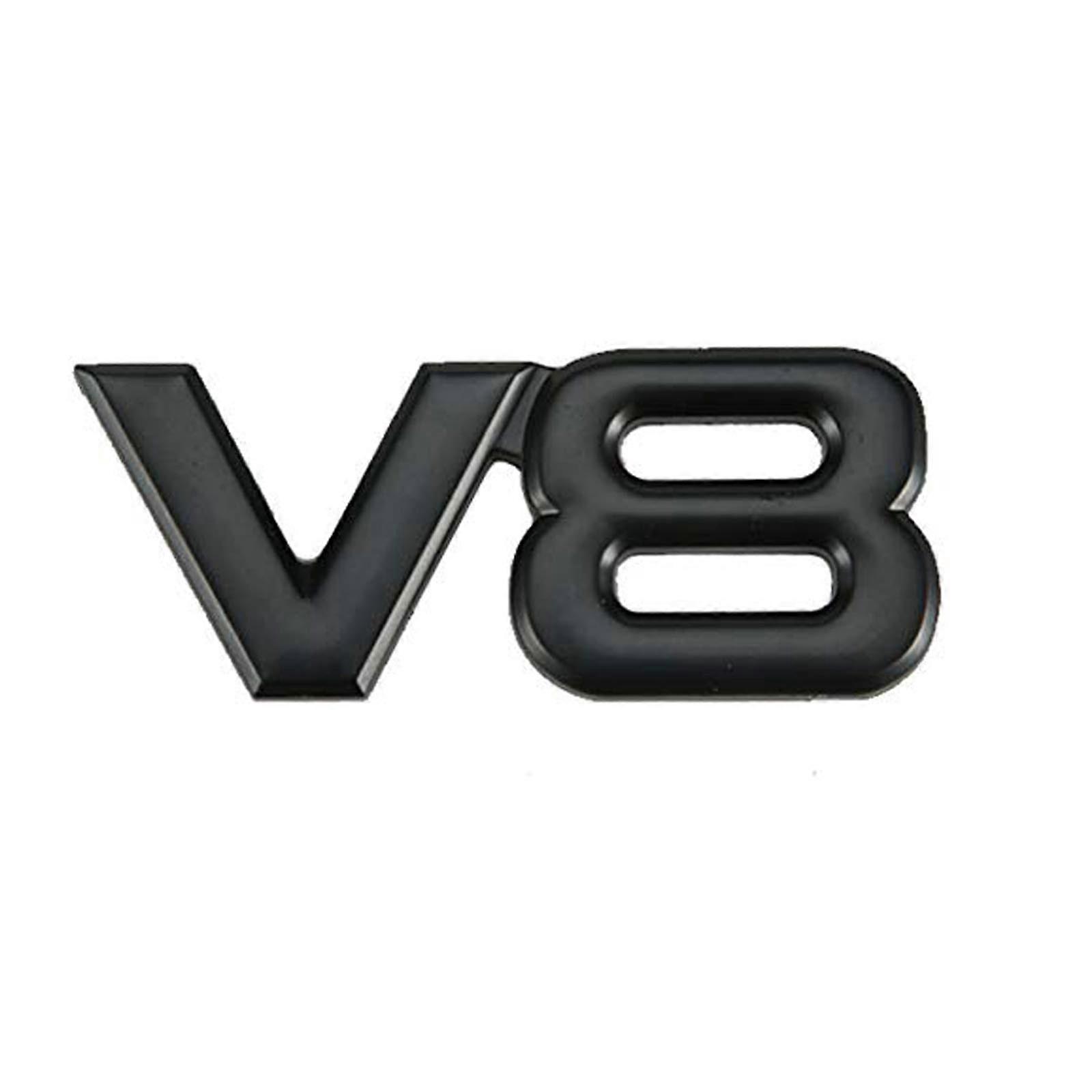 3D Metal Car Badge Emblem V8 Black Adhesive Sticker for Universal Cars Trucks Motorcycles Styling