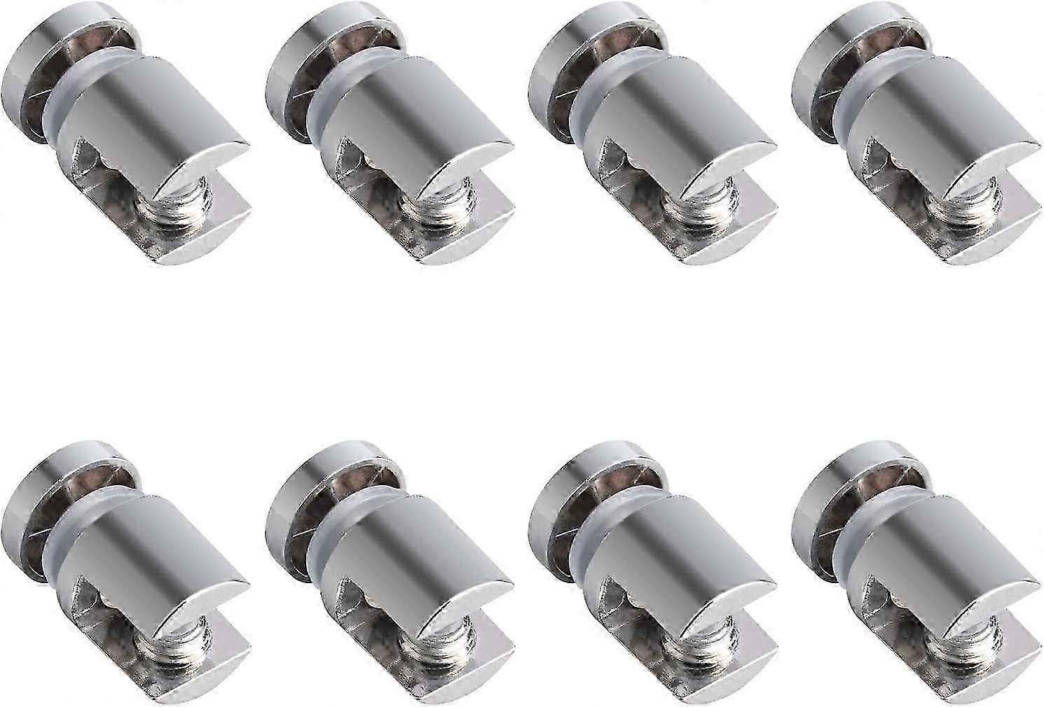 8Pcs Polished Chrome Glass Clamp Clip for Shelf Mounting Support Single-Sided