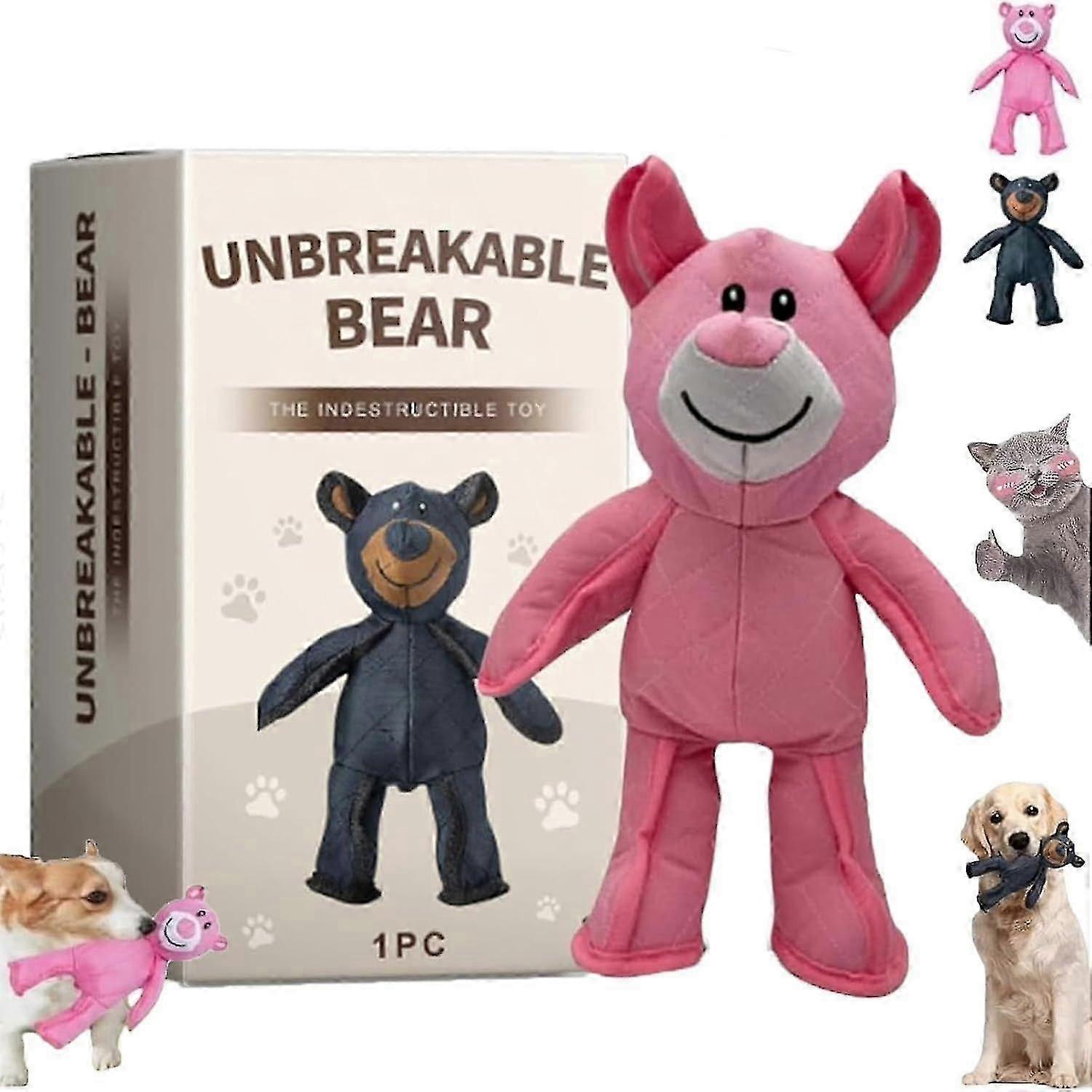 Unbreakable Bear Dog Toy for Aggressive Chewers - Durable Chew Toy for Large Dogs