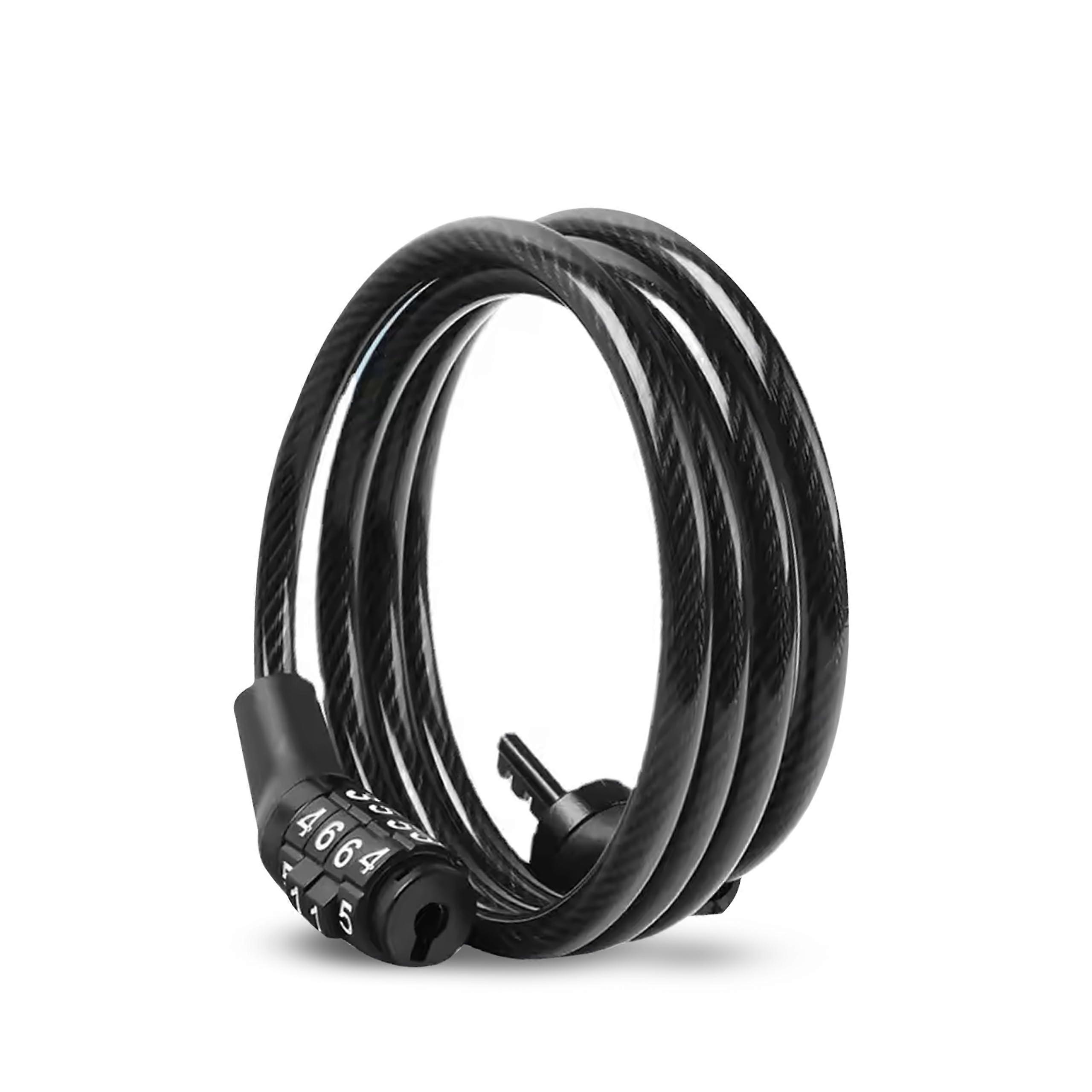 Keyless Bike Cable Lock with Preset Numeric Combination for Bicycle, Helmet, Luggage AntiTheft (1 Pack)