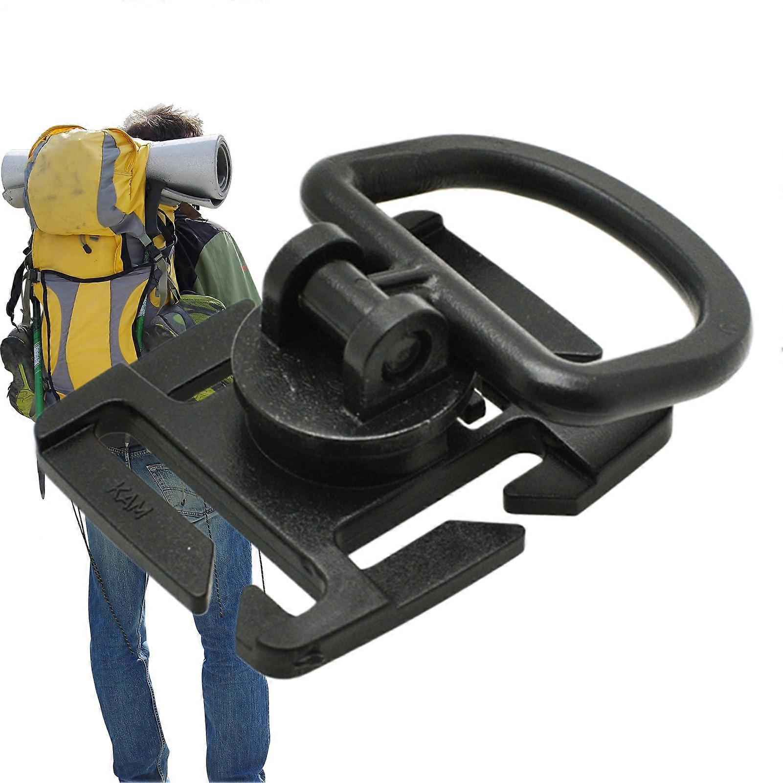 Backpack Hydration Tube Clip 360° Rotating Water Hose Clamp with Quick Release DRing Strap Organizer Black Walnut