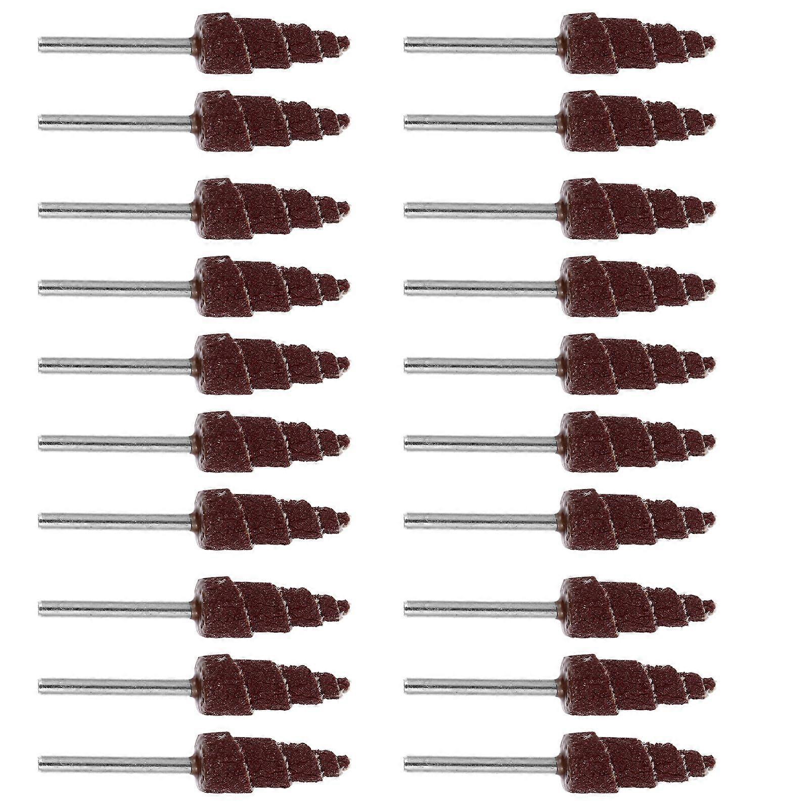 20pcs Cone Shape Flap Wheel Sander with Handle for Metal Deburring Grinding Polishing Rotary Drill