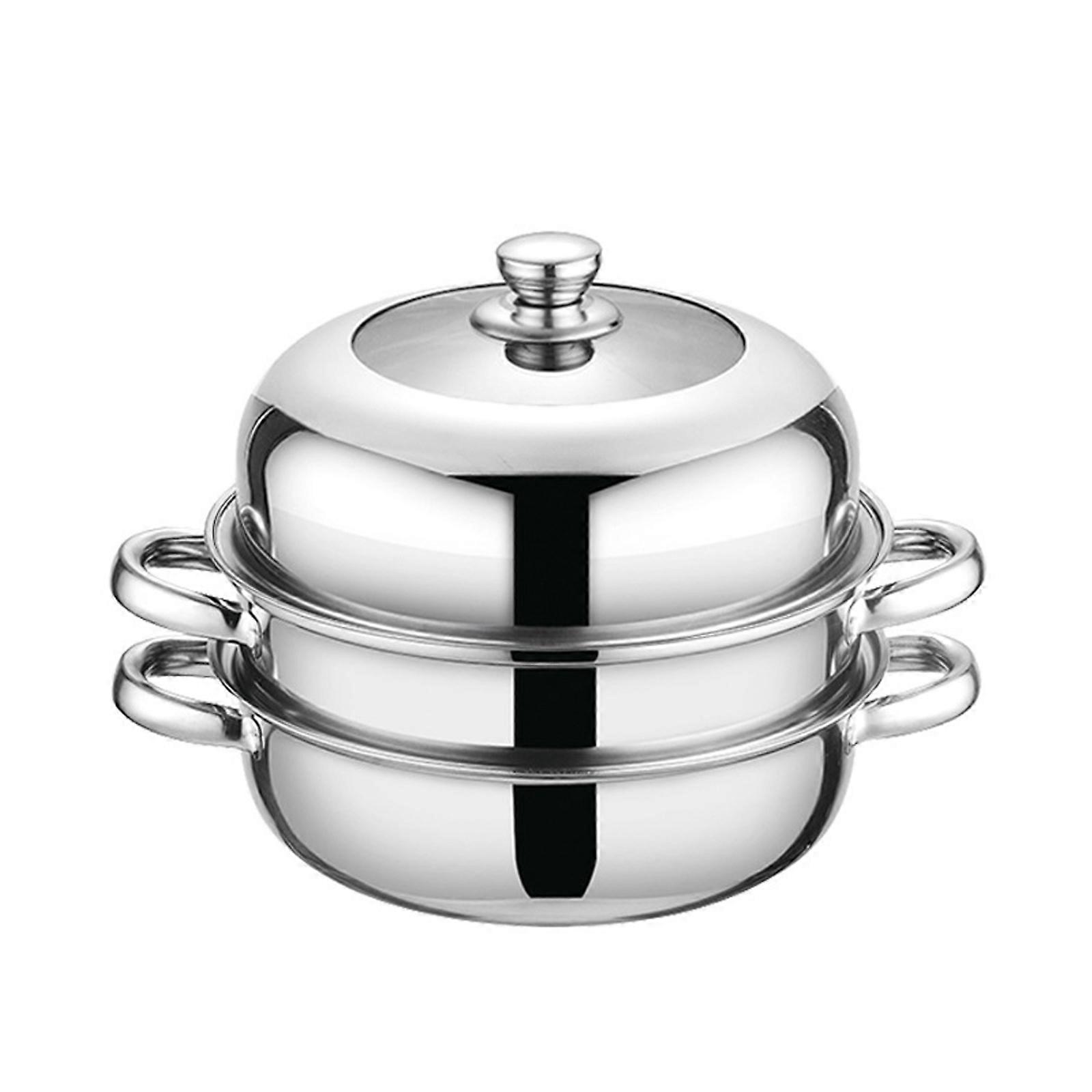 High Efficiency 3 Layer Nonrust Steel Steamer Pot With Ergonomic Handle For Safe And Even Heating Multicolor