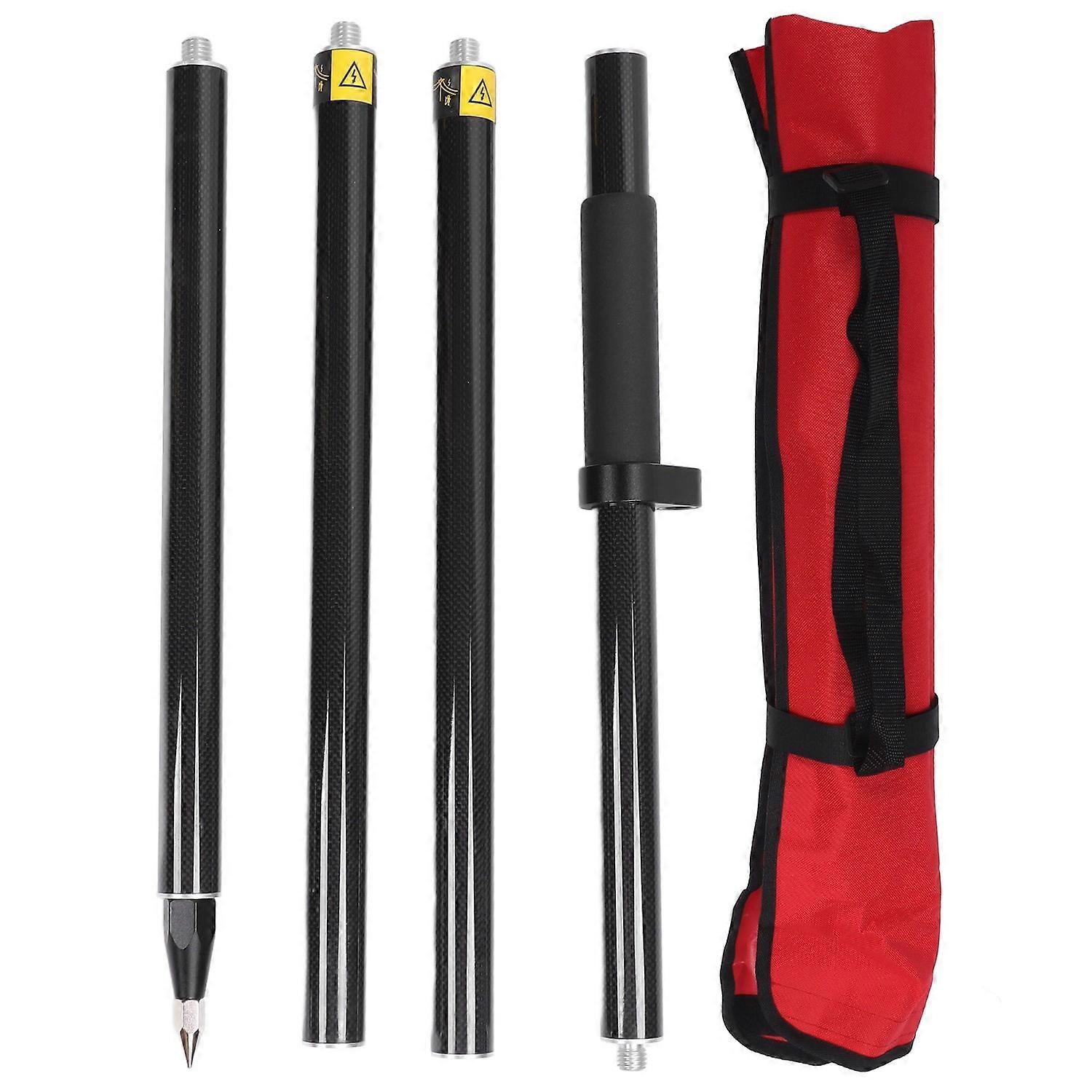 2 Meter 4 Section Survey Pole RTK GPS Carbon Fibre Surveying Prism Pole with Level Bubble 0mm Consta