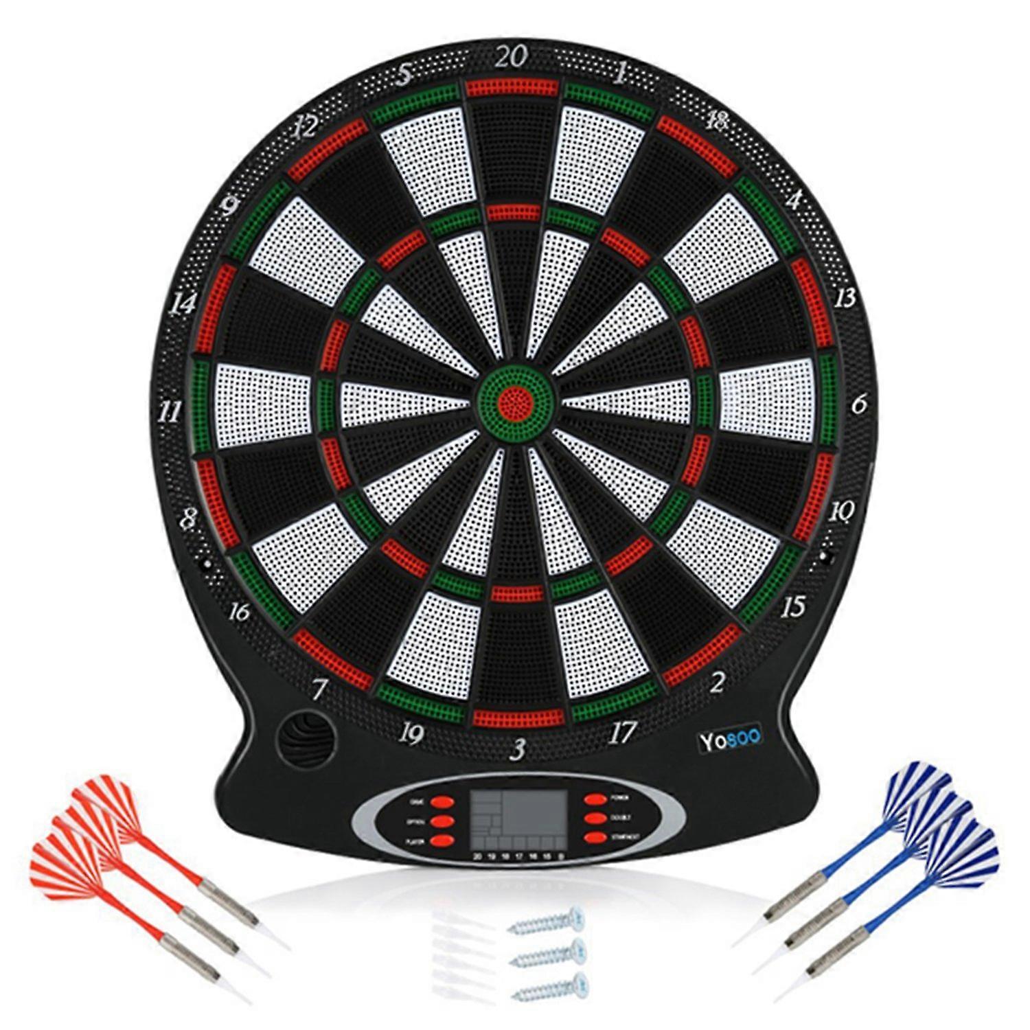 1pc Professional Electronic Hanging Dartboard LCD Scoring Indicator Dart Game With 6pcs Darts