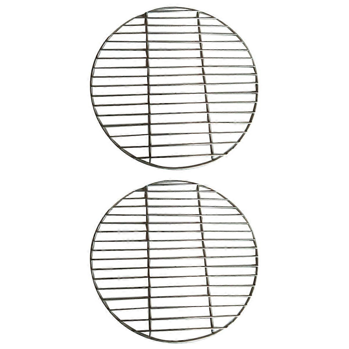 2pcs Round Grill Mesh Round Grill Grate Multi-function Mesh Net Practical Grill Mesh Barbecue Wire Mesh