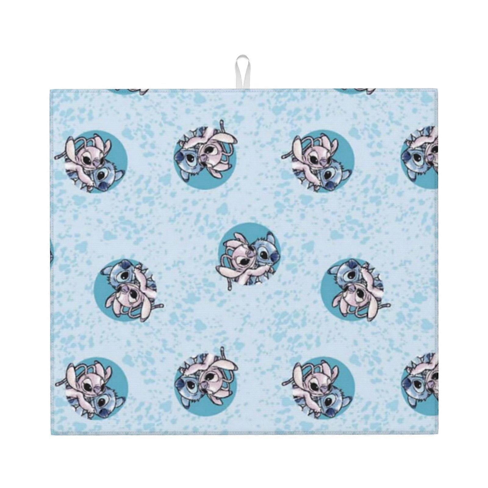 Stitch Dish Drying Mat For Kitchen Counter, Microfiber Dish Mat, Fast Absorbent Draining Pad