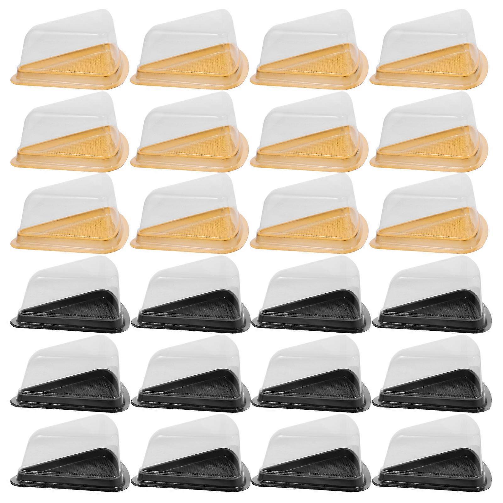 Egg Cake Slice Boxes for Storage Use with 40Pcs Triangular Plastic Containers