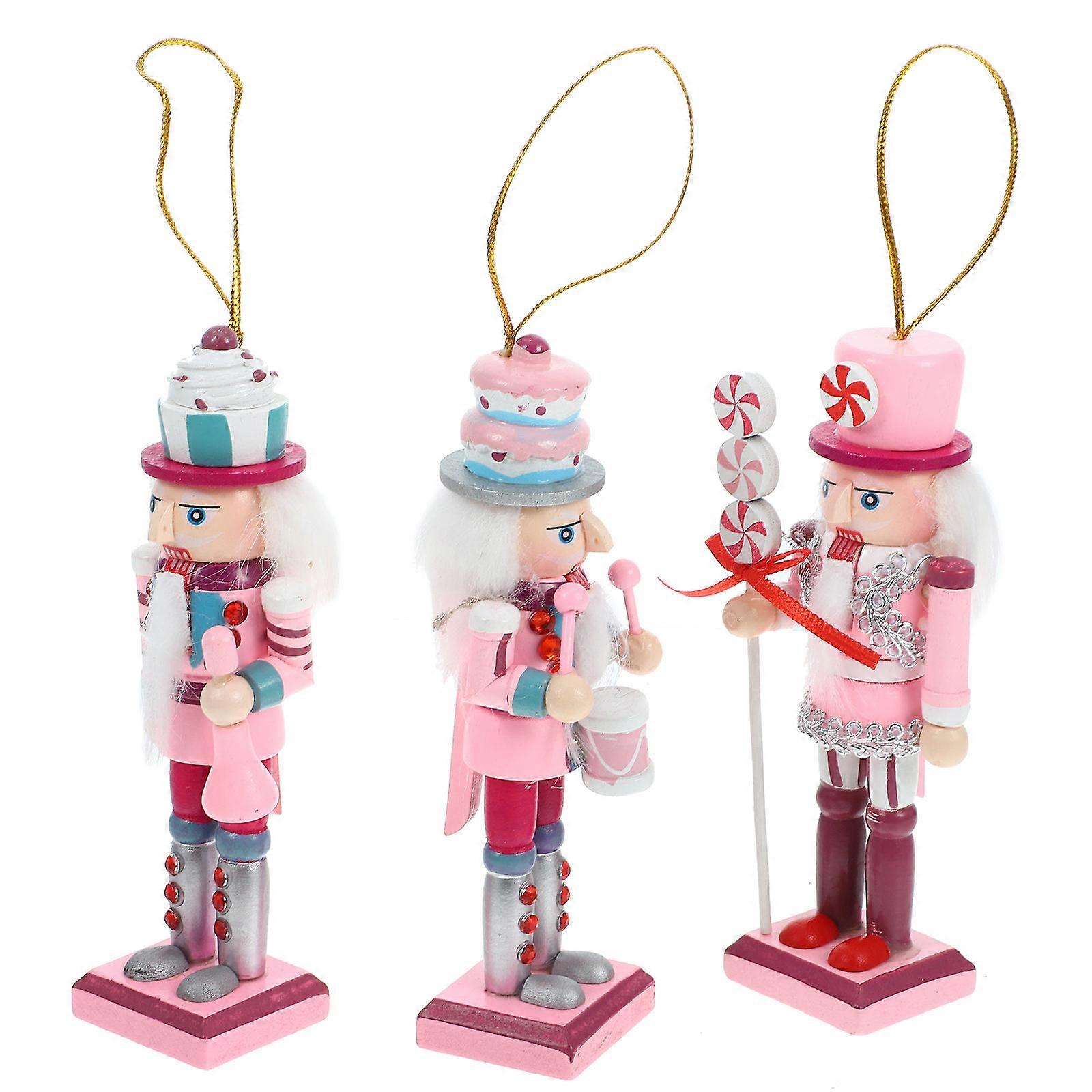 Wooden Nutcracker Festival Nutcracker Figure for Decoration 3Pcs Set