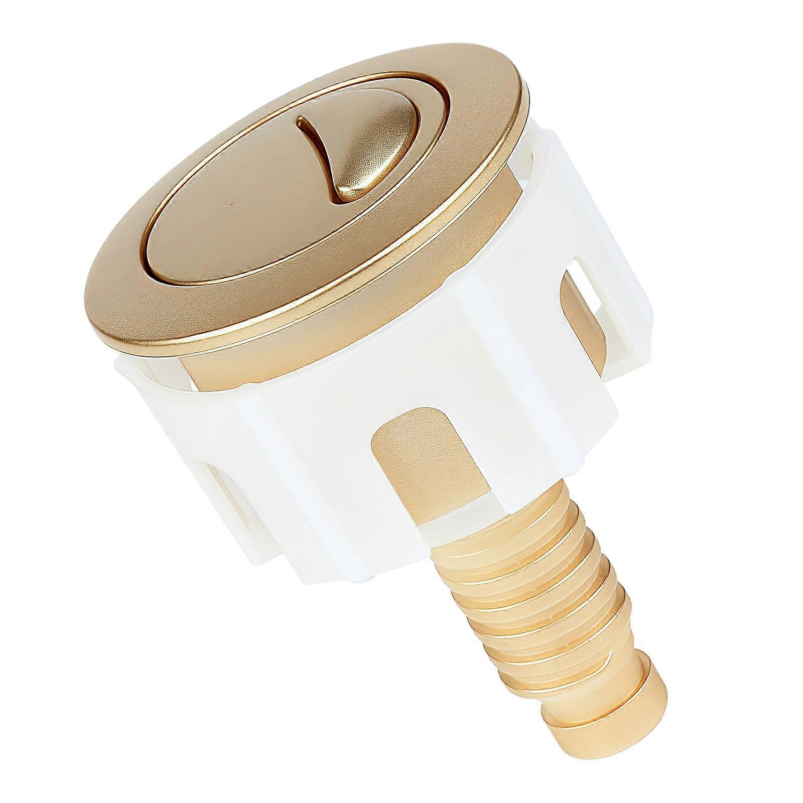 Modern ABS Toilet Flush Button with Quick Response Wire Control, Shockproof Gold Bathroom Fixture
