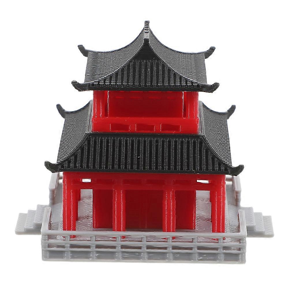 Ancient Architecture Mini Pavilion Model for Decoration with Red Color