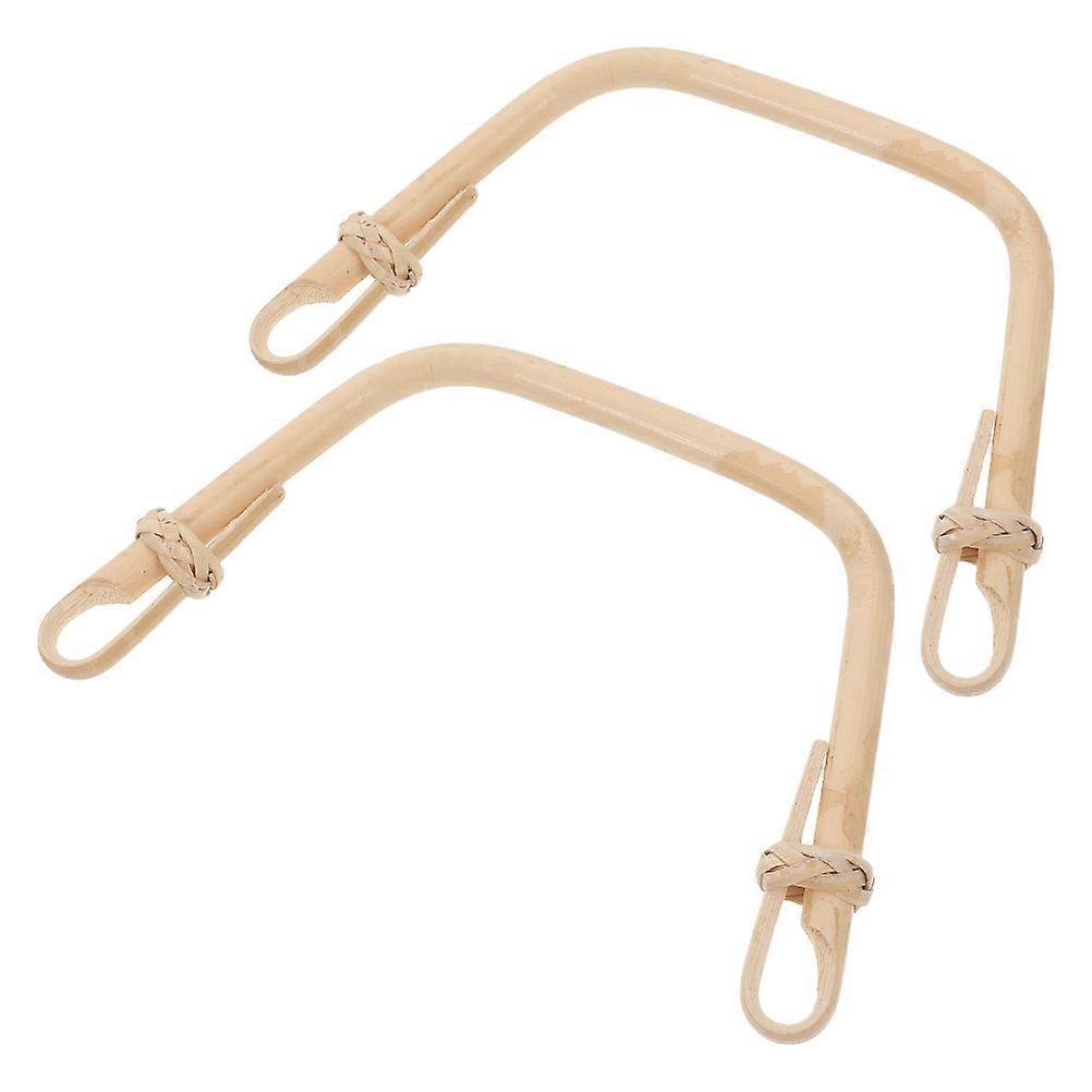 U-Shape Bamboo Handle 2Pcs For Pottery Teapots Ideal For Tea Rooms And Office Khaki Rustic Style Replacement Grip Enhancement