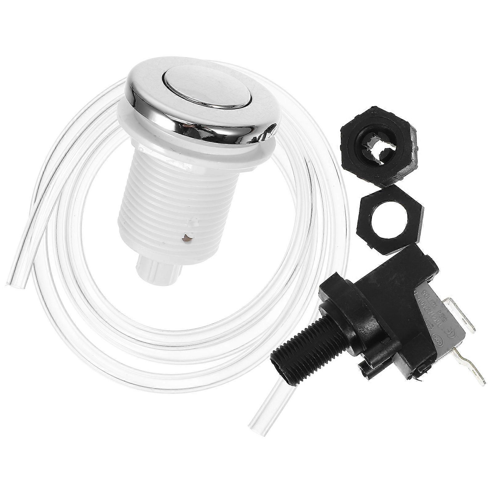 Silver ABS Air Pressure Garbage Disposal Switch Button for Kitchen and Installation 100% Durable