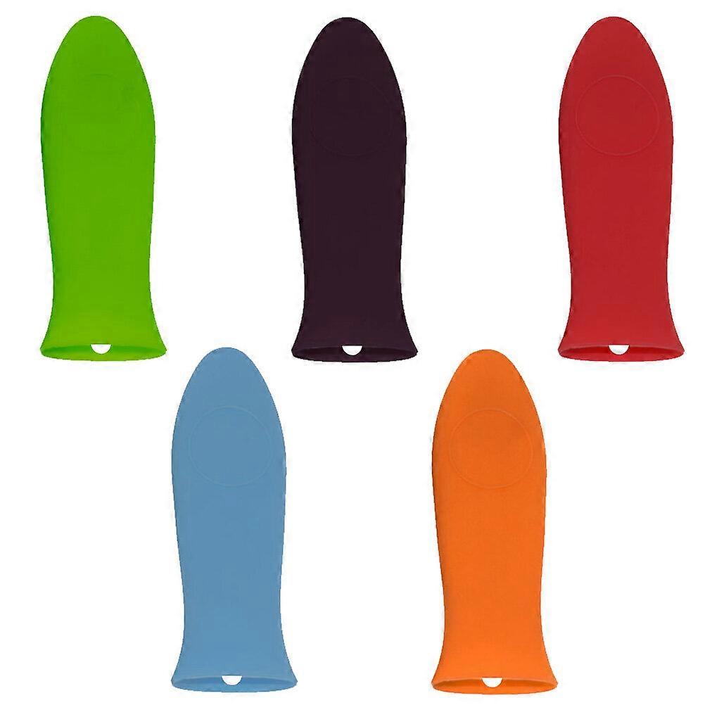 5pcs Silicone Pot Handle Protector Non-slip Pot Handle Sleeve (Assorted Color)