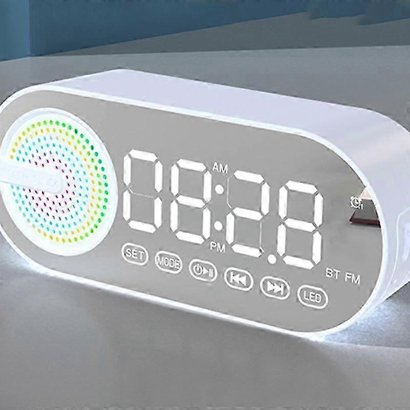 Compact Speaker with Battery-Powered Clock and Customizable Alarm
