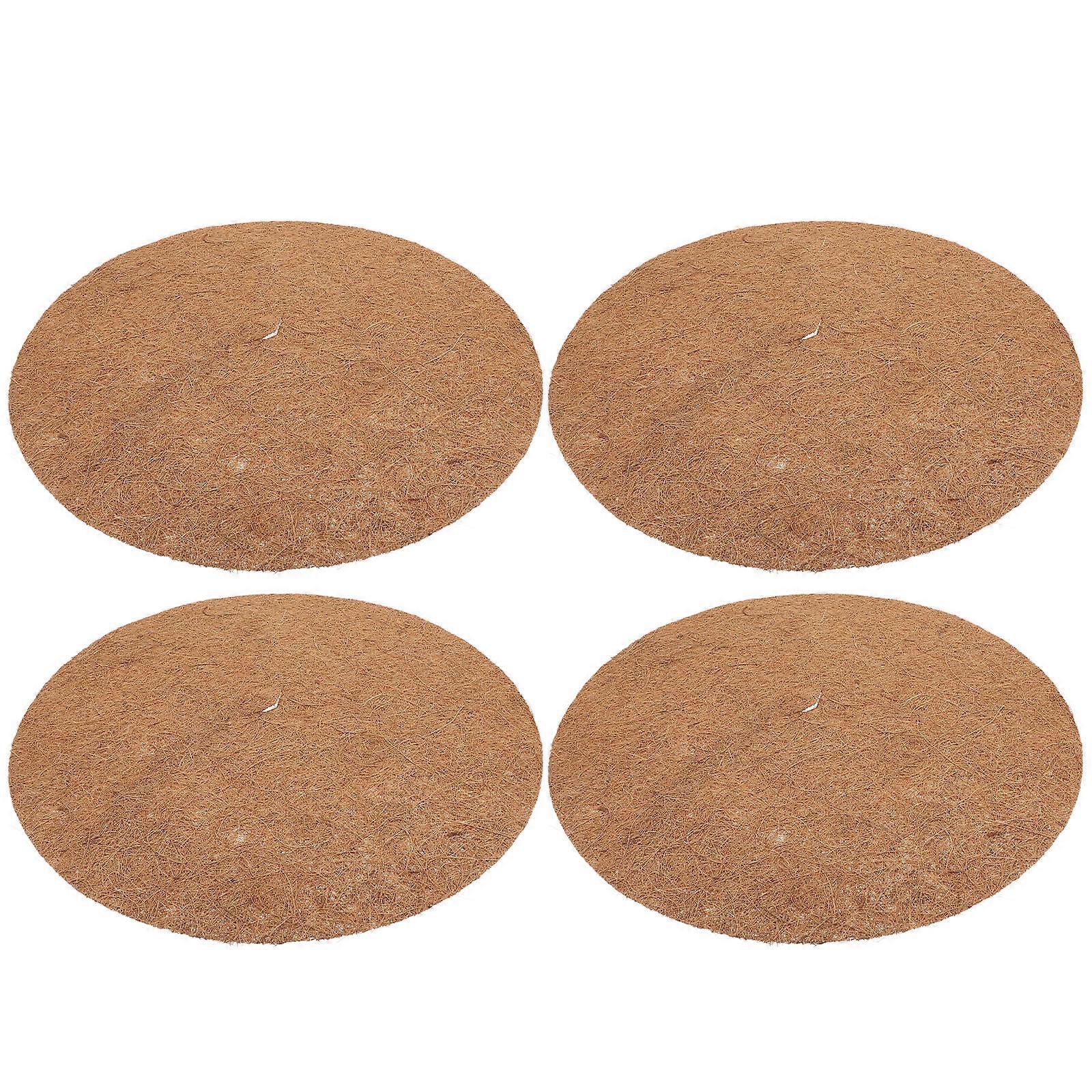 Coconut Fiber Mulch Ring for Plants Root Cover 4Pcs Tree Base Protector