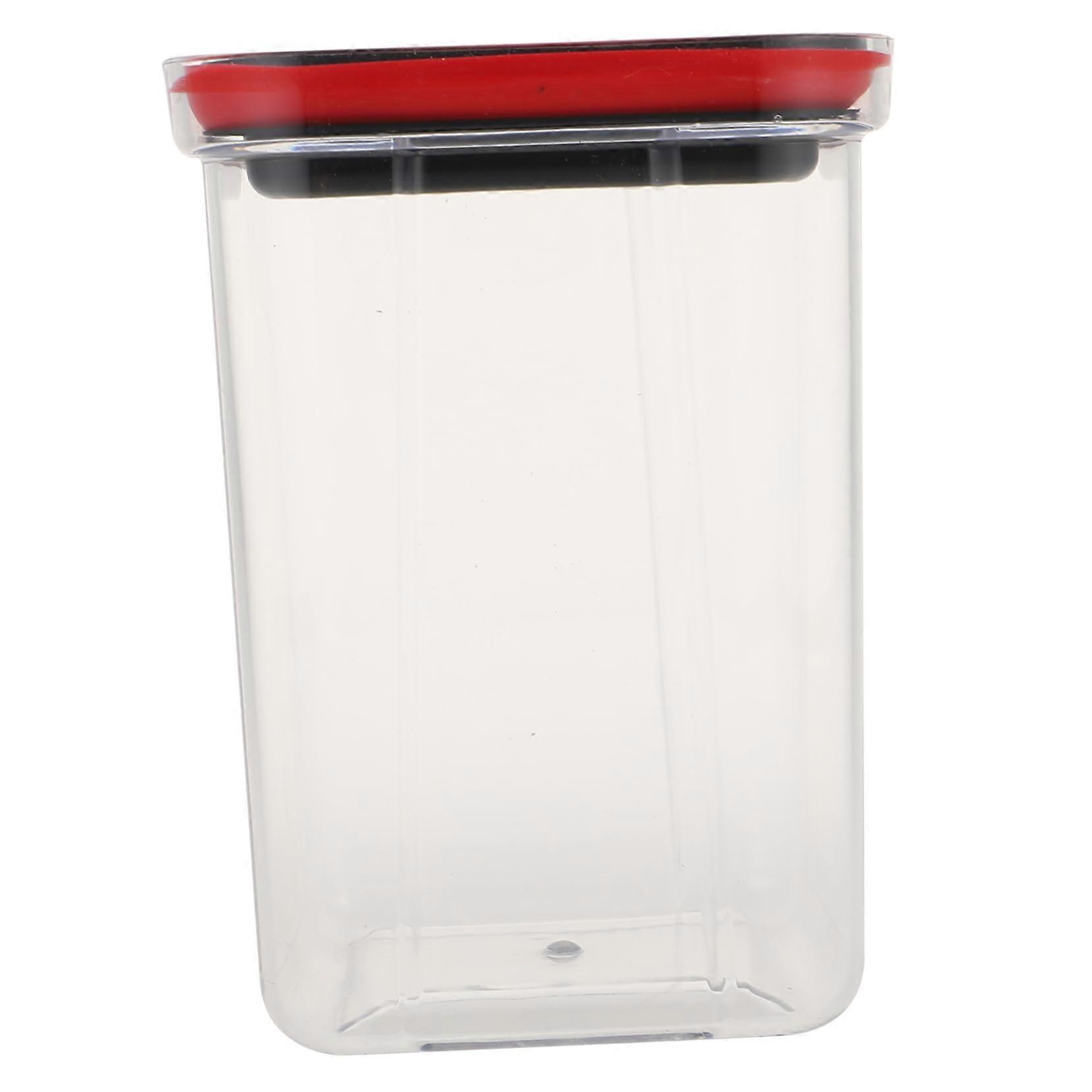 Airtight Cereal Storage Container with Rotary Leakproof Lid for Grains Nuts Snacks, Red