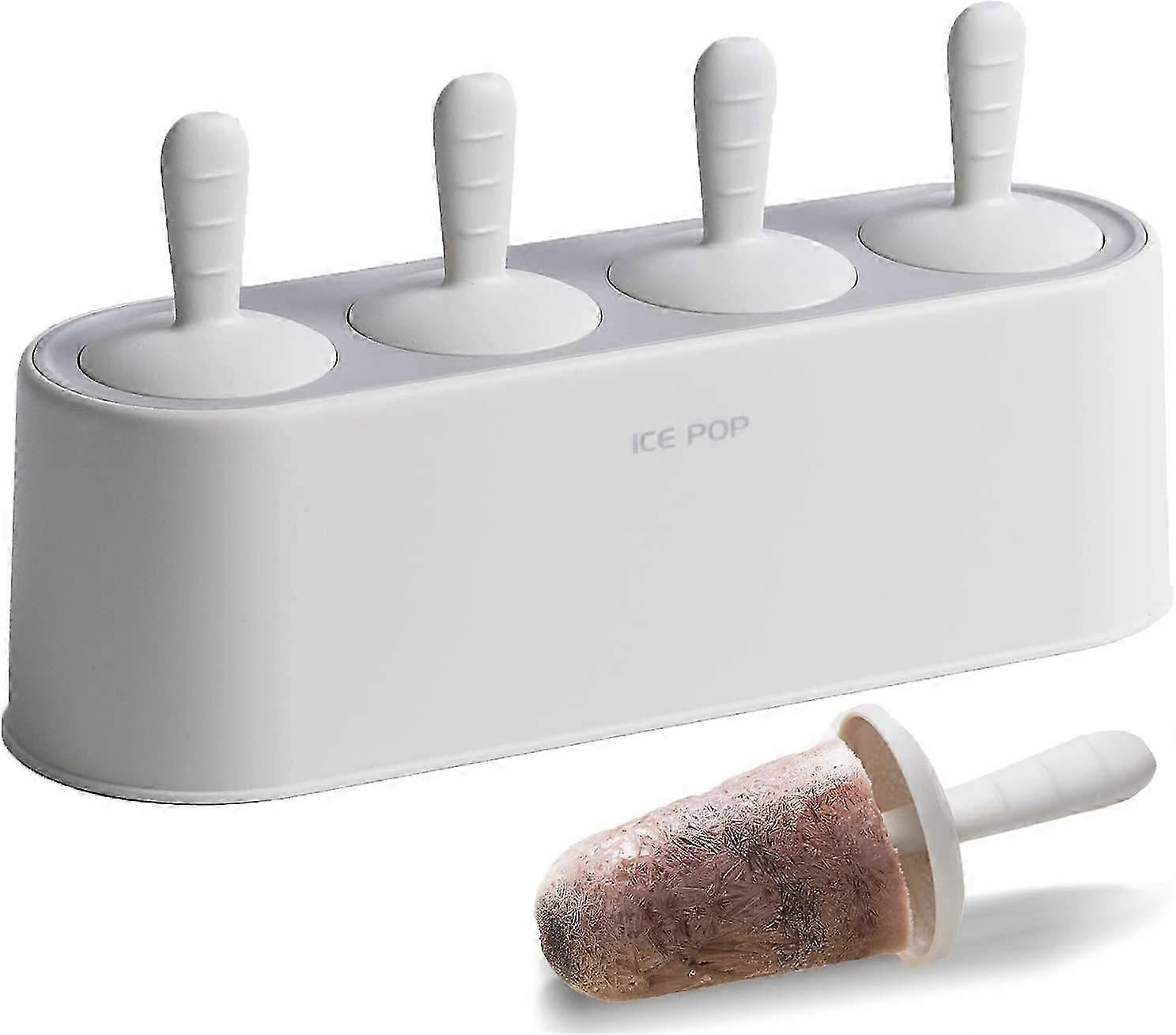 Popsicle Mold With 4 Pops, Silicone Ice Cream Molds Reusable Ice Pop Makers Easy Release Popsicle Tray For Diy Ice Cream Homemade Ice Pop Molds