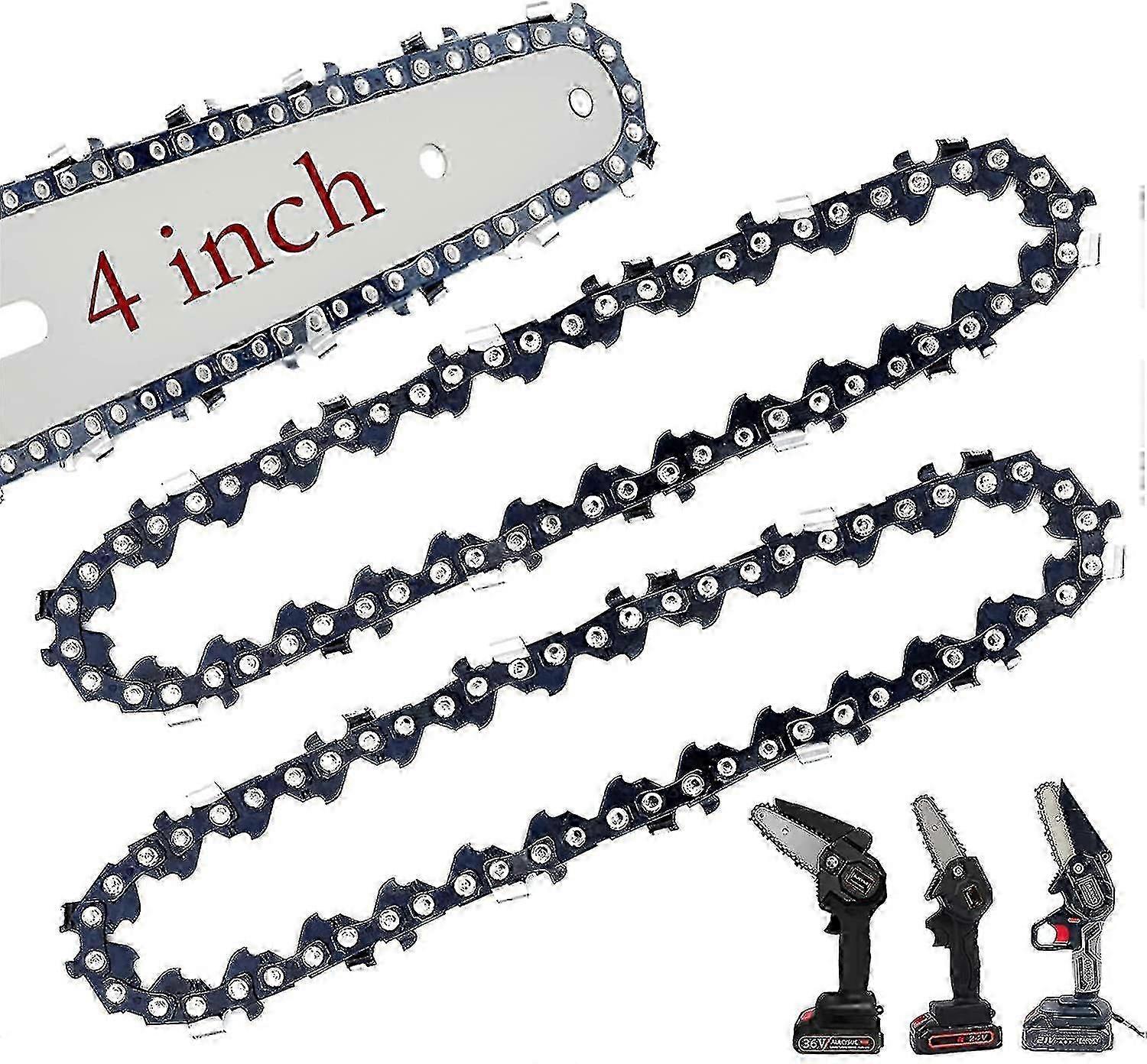 2 Packs Mini Chainsaw Chains, 4 Inch Replacement Chains Suitable for Certain Brands