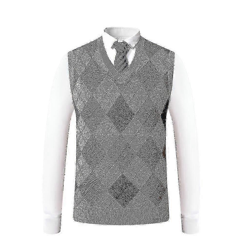 Yynuda Cashmere Pullover Wool Blend Ärmlös Stickad V-ringad tröja