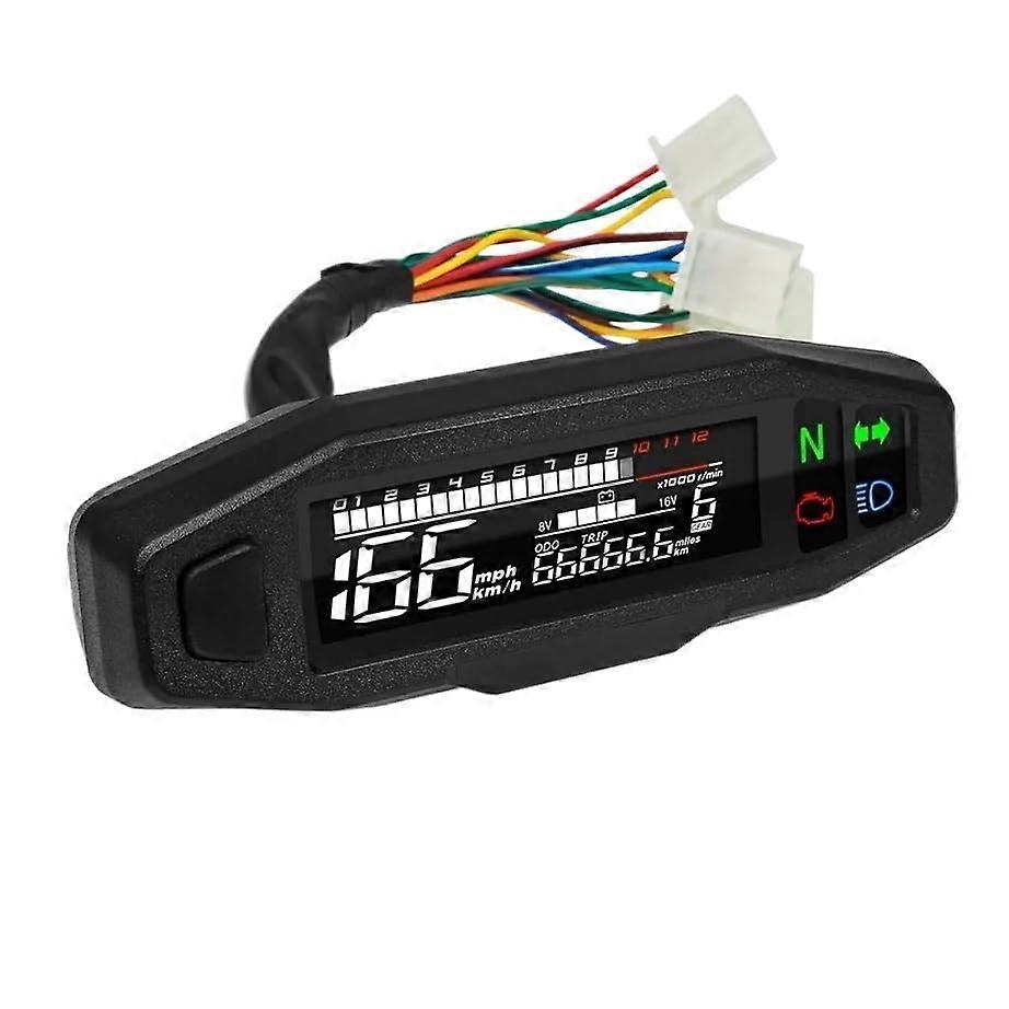 Motorcycle Digital Tachometer 12000 RPM Speedometer with Turn Signal Indicator Odometer Trip