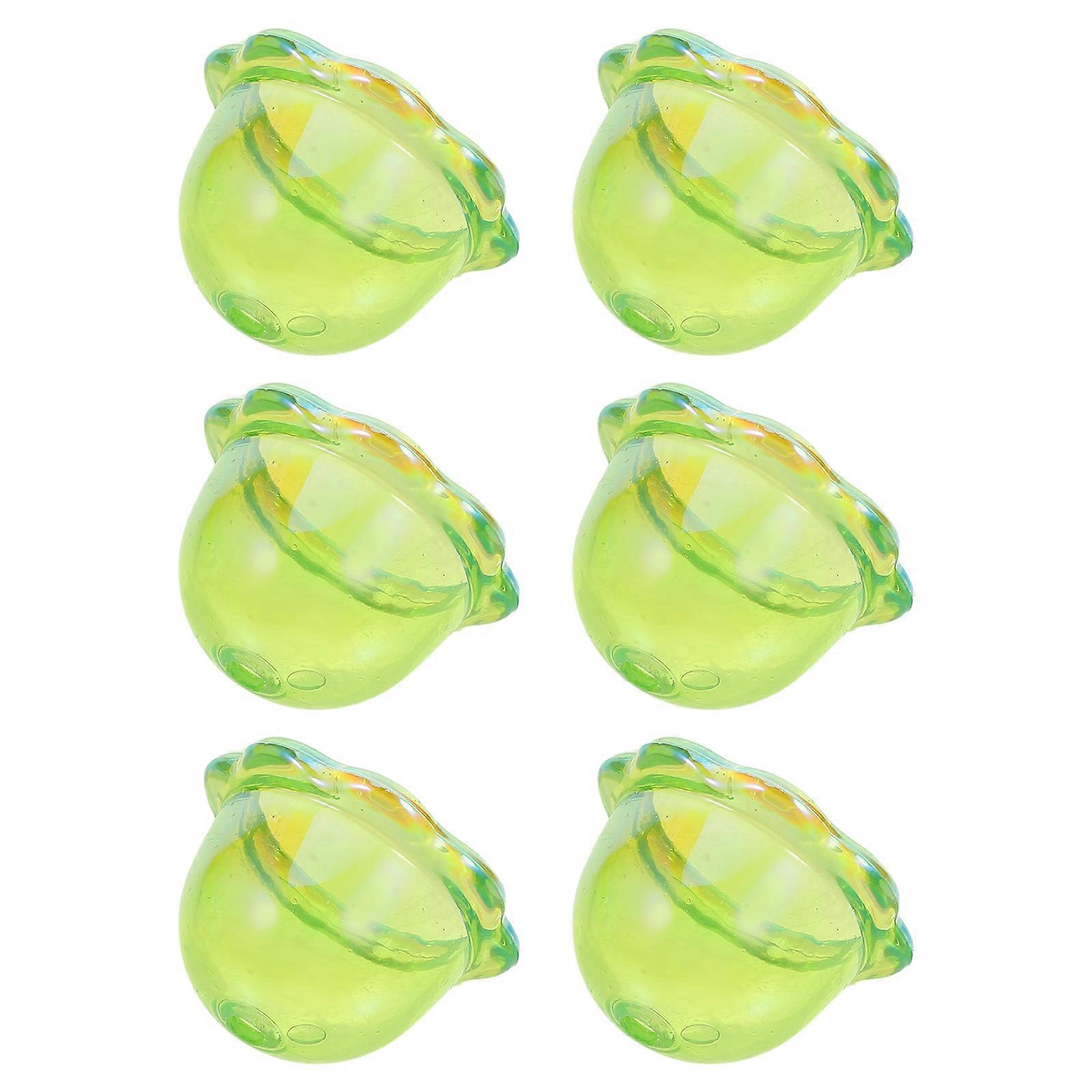 Handmade Acrylic Flower Charms for Craft 6Pcs