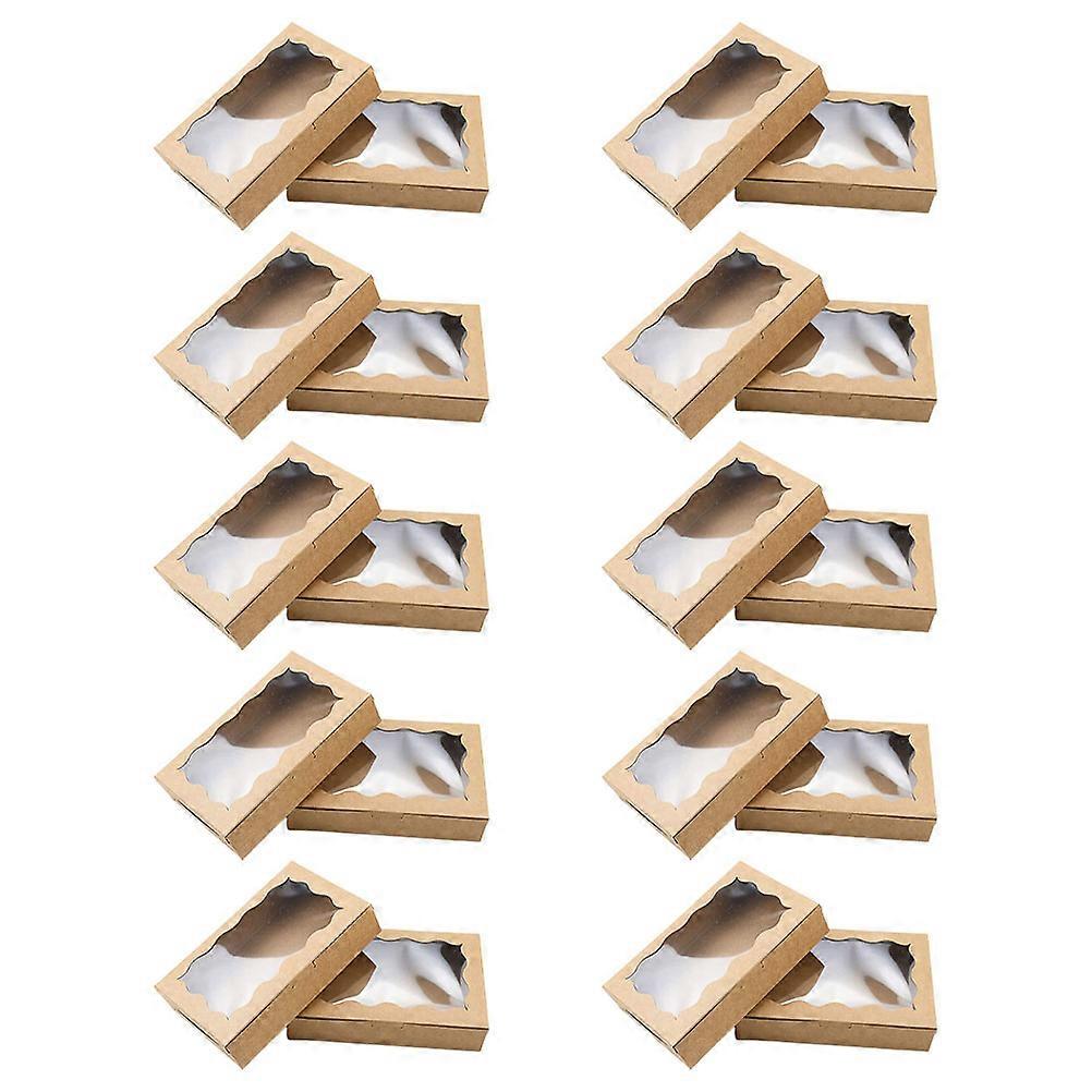 Kraftpapier-Kuchenkartons, 20 Stück, mit transparentem Fenster, zur Verpackung von Kuchen