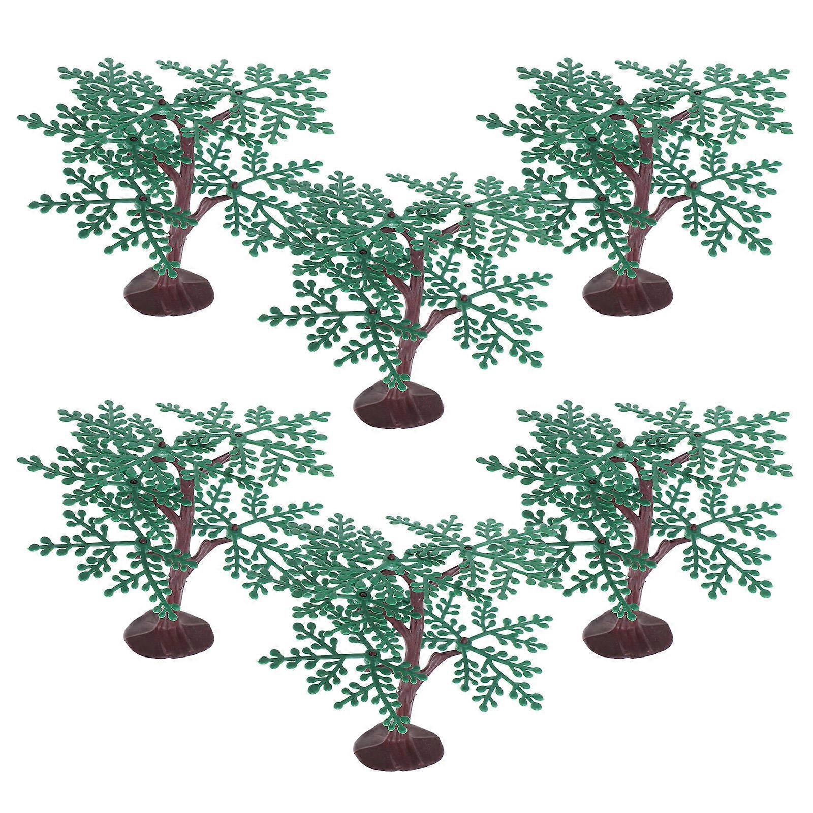 Raindrops 6pcs Plastic Removable Model Train Trees for DIY Layout Accessories Mini Scene Decor Sand Table Ornament