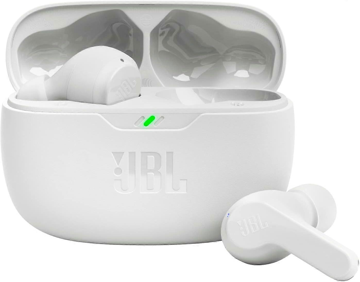 JBL Vibe Beam True Wireless Earbuds with JBL Deep Bass Sound, Bluetooth 5.2, Hands-Free Calling, and up to 32 Hours of Battery Life (White)