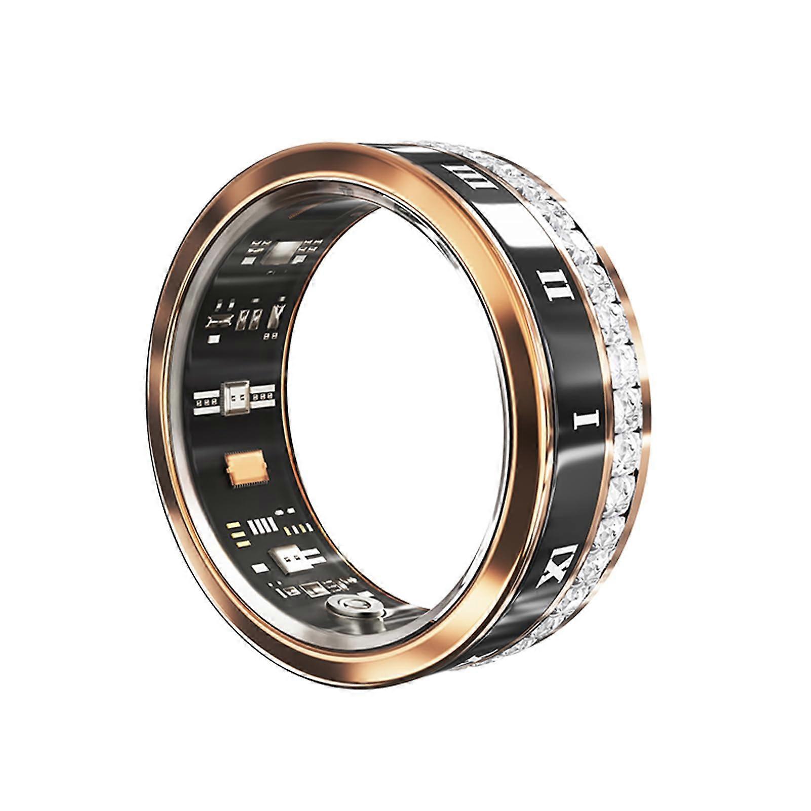 Smart Ring Fitness Tracker with Sleep and Step Tracking, Diamond Titanium Design, Magnetic Charging