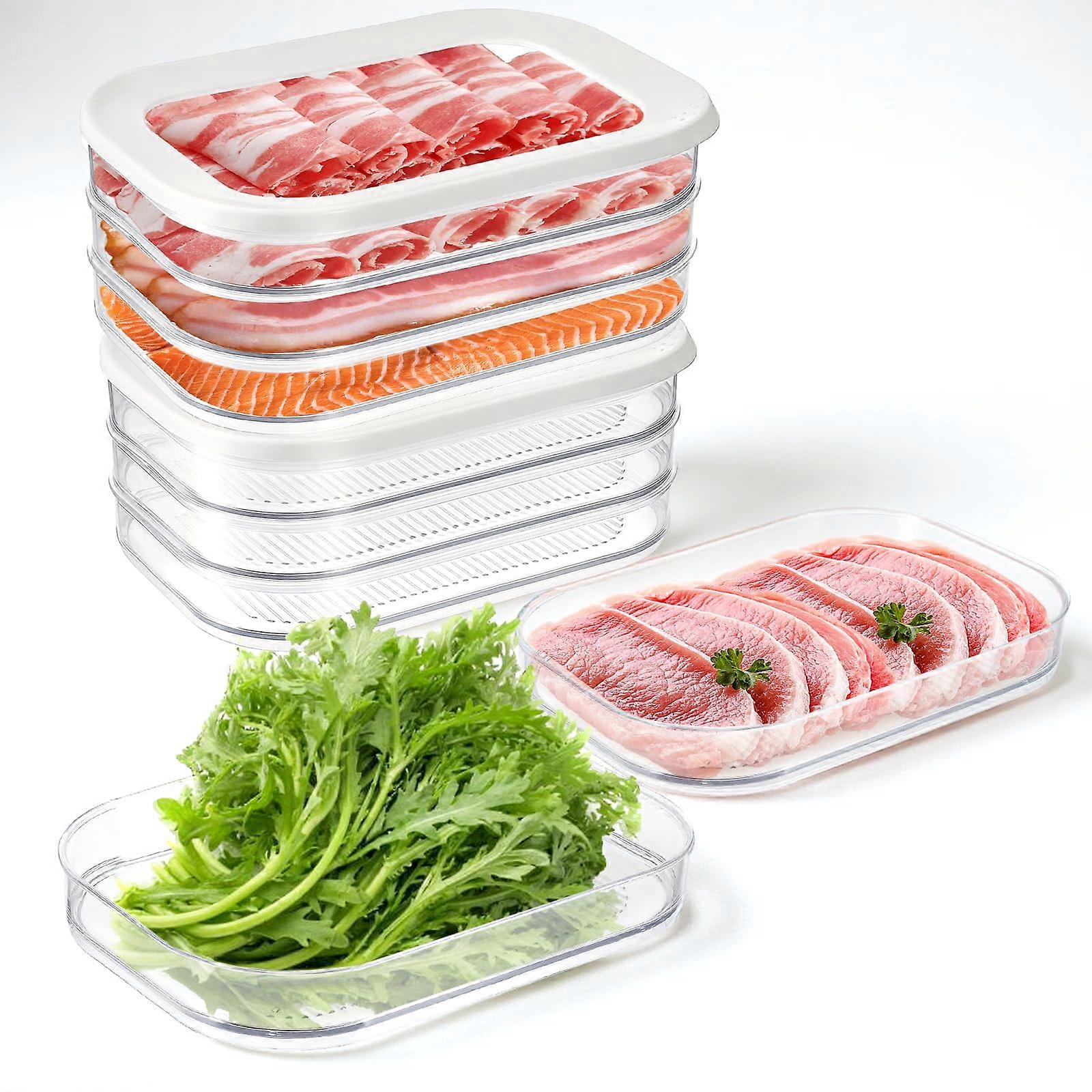 Refrigerator Food Storage Containers 3Layer Clear Stackable Deli Meat and Cheese Organizer Set