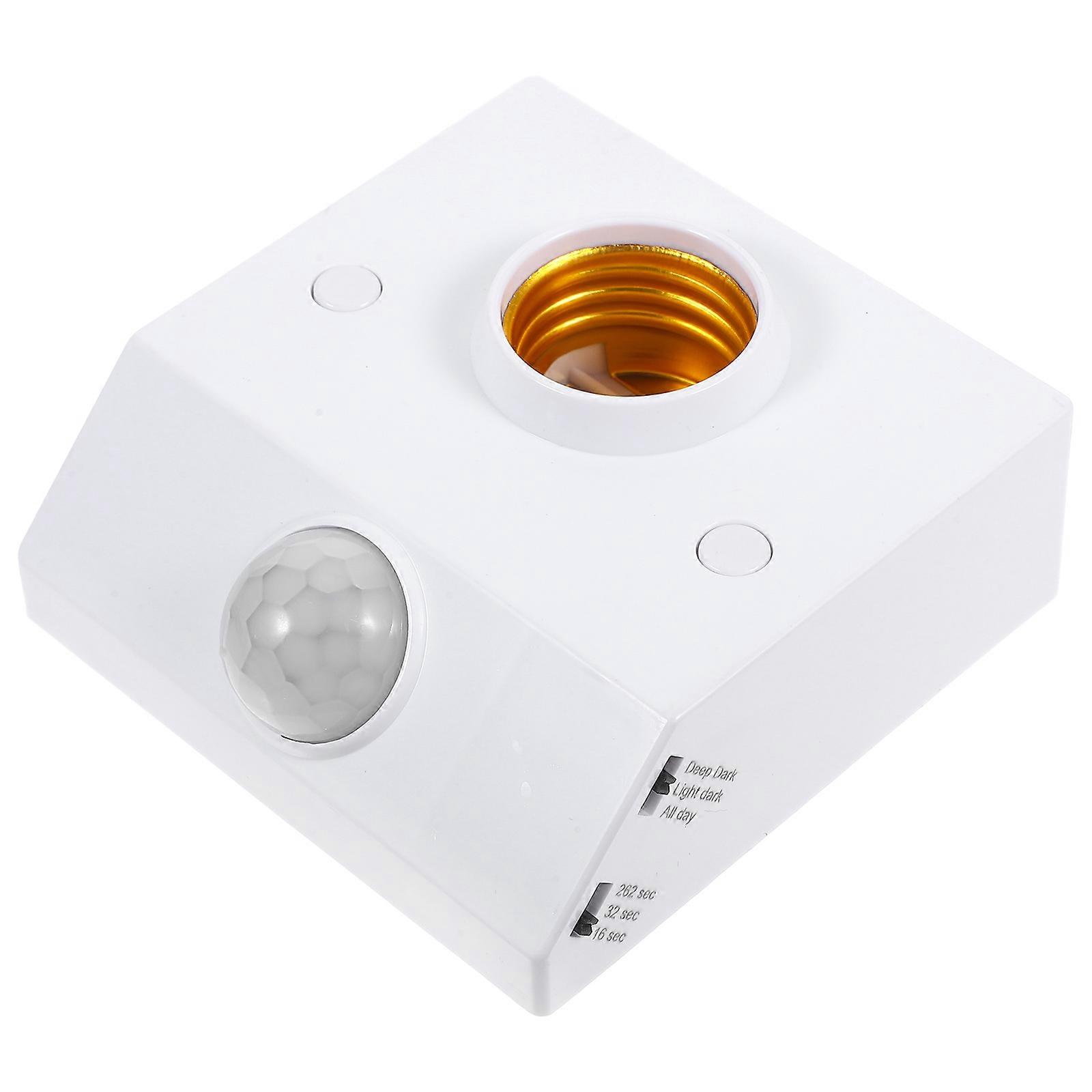 E27 Motion Sensor Light Socket Adjustable for Basement and Porch