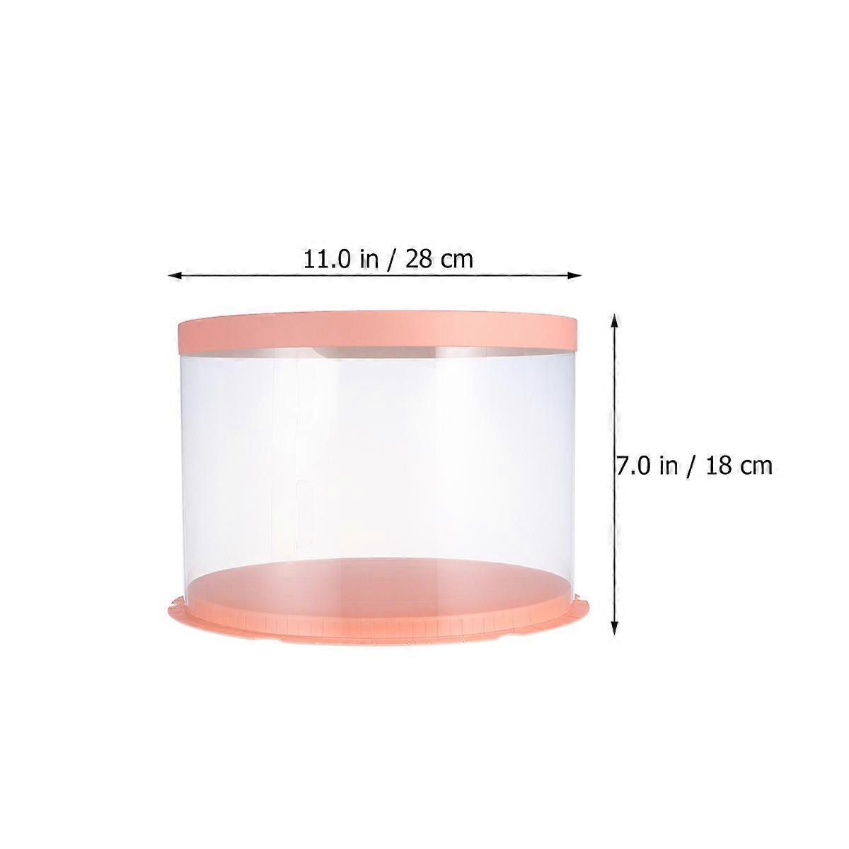 Bakery Boxes Plastic Cake Box for Cake Storage Single-Layer Transparent Pink