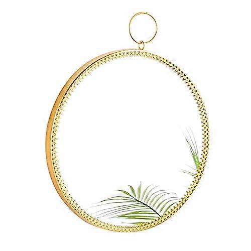 Vanity Mirror Khaki Grey Round Makeup Mirror with Stand and Wall Hanging 360° Adjustable Viewing