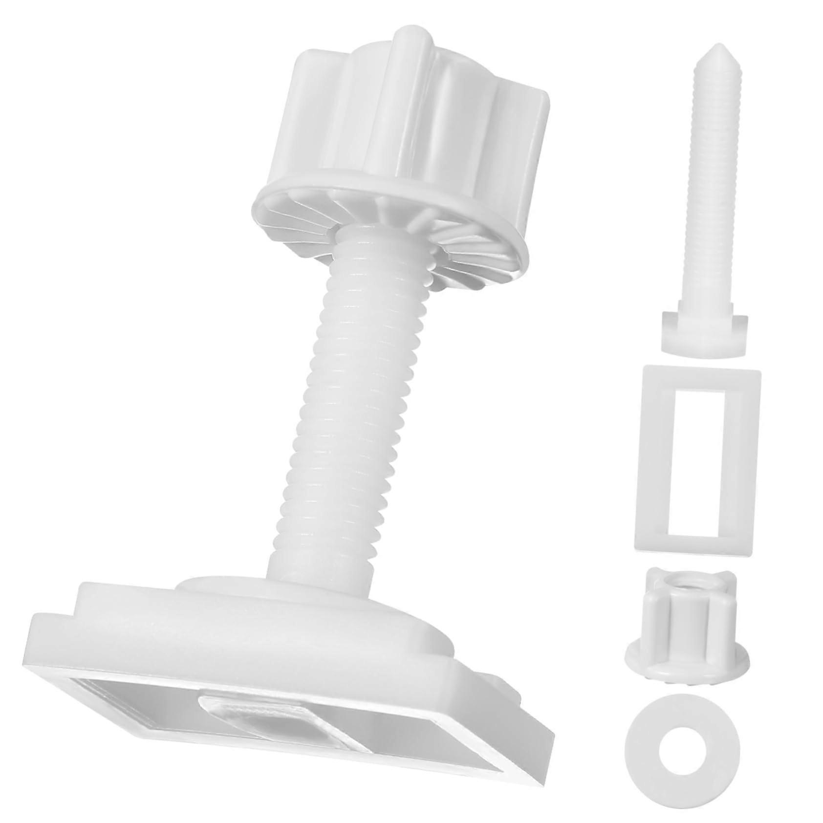2 Sets Durable Plastic Toilet Seat Hinge Bolts with Secure Fit Nuts, Universal Installation Kit