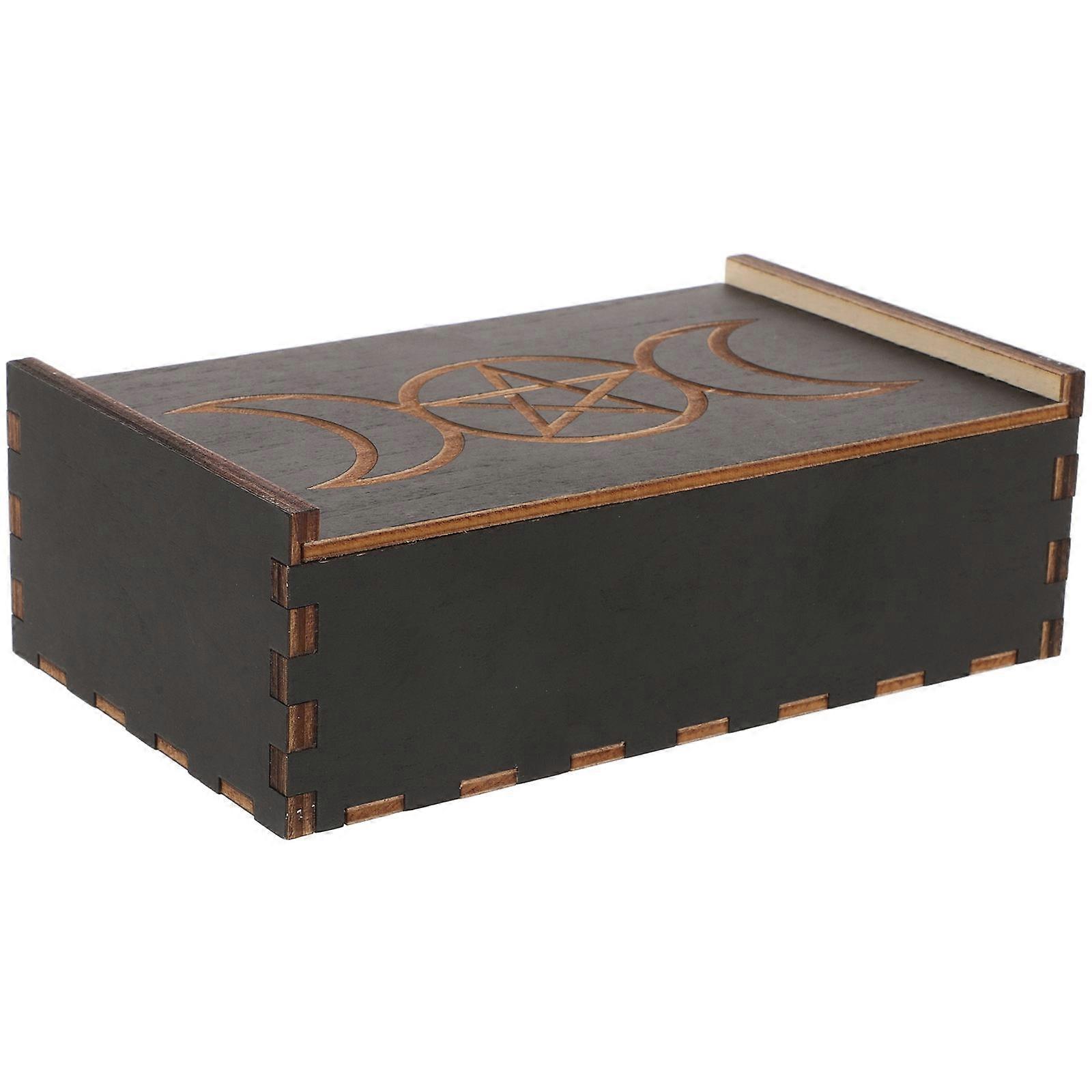 Wooden Card Deck Container For Gaming Area Protection For Game Cards Rectangular Shape 2Pcs