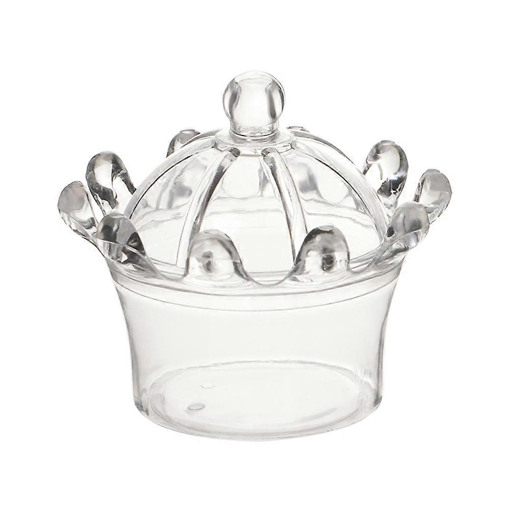 Candy Box Transparent Crown Shape Plastic for Kids 2Pcs Wedding Gift Package