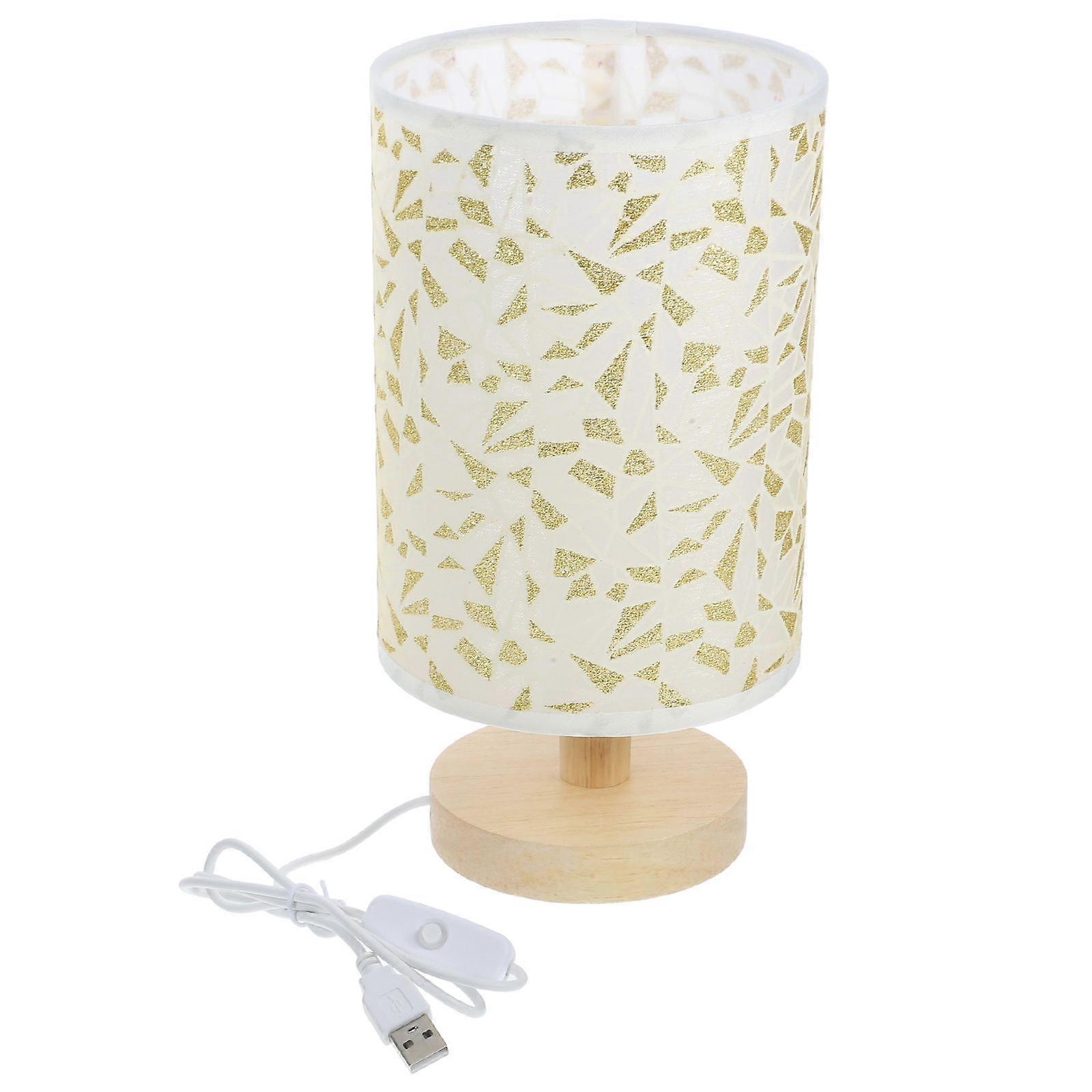 Bedside Decorative Light Wood Base for Cozy Atmosphere 2Pcs USB Lamp