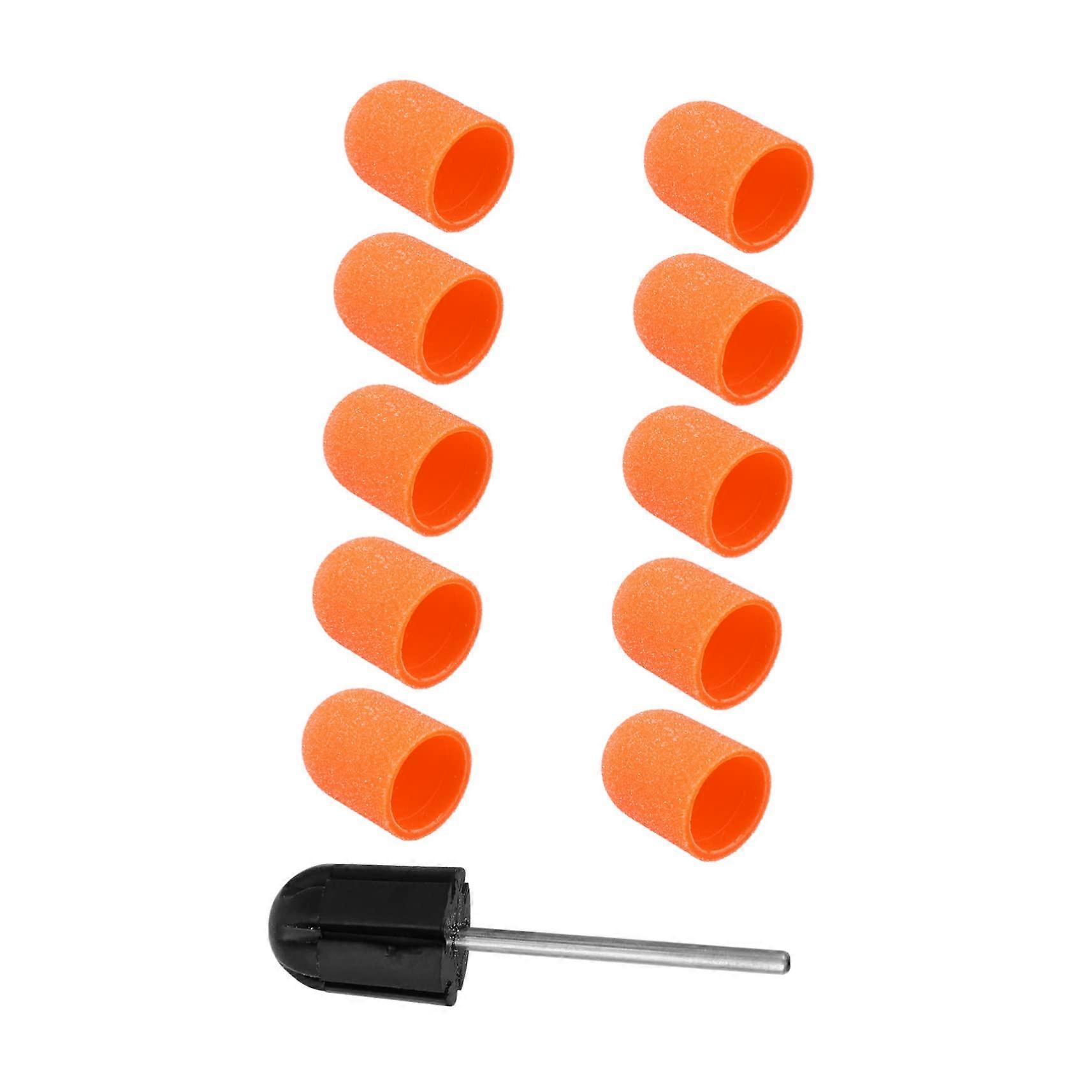 Nail Sanding Caps 10pcs for Electric Nail Drill, Durable Texture, Smooth Nail Surface