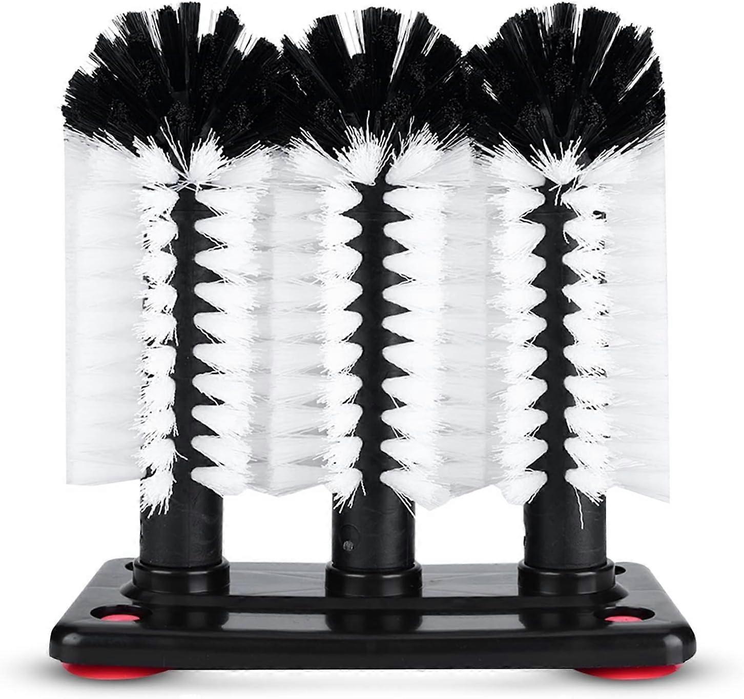3-Head Glass Cleaner with Suction Cup Base